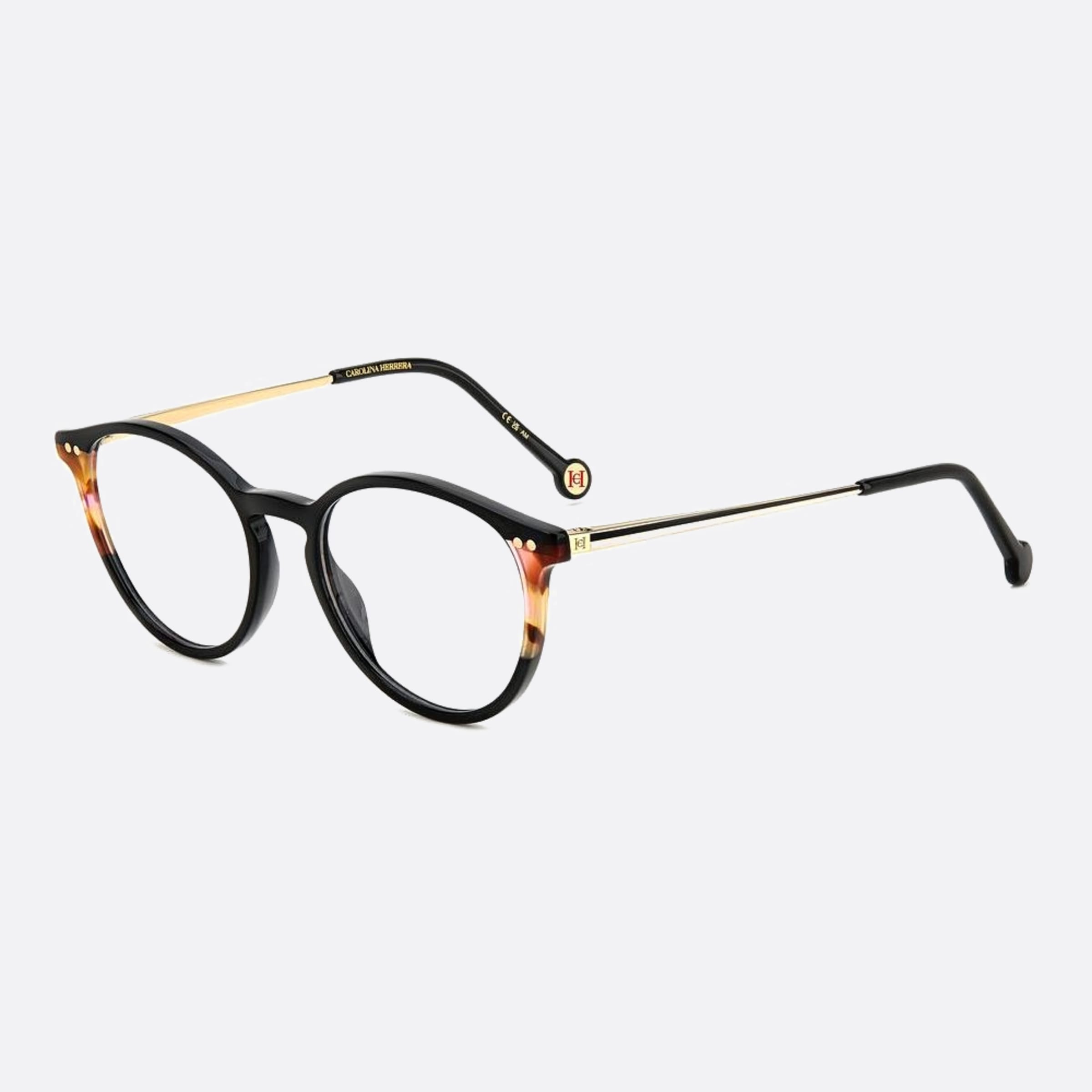 Carolina 51mm Herrera Her Wr7 Havana Round Women Eyeglasses - Side View