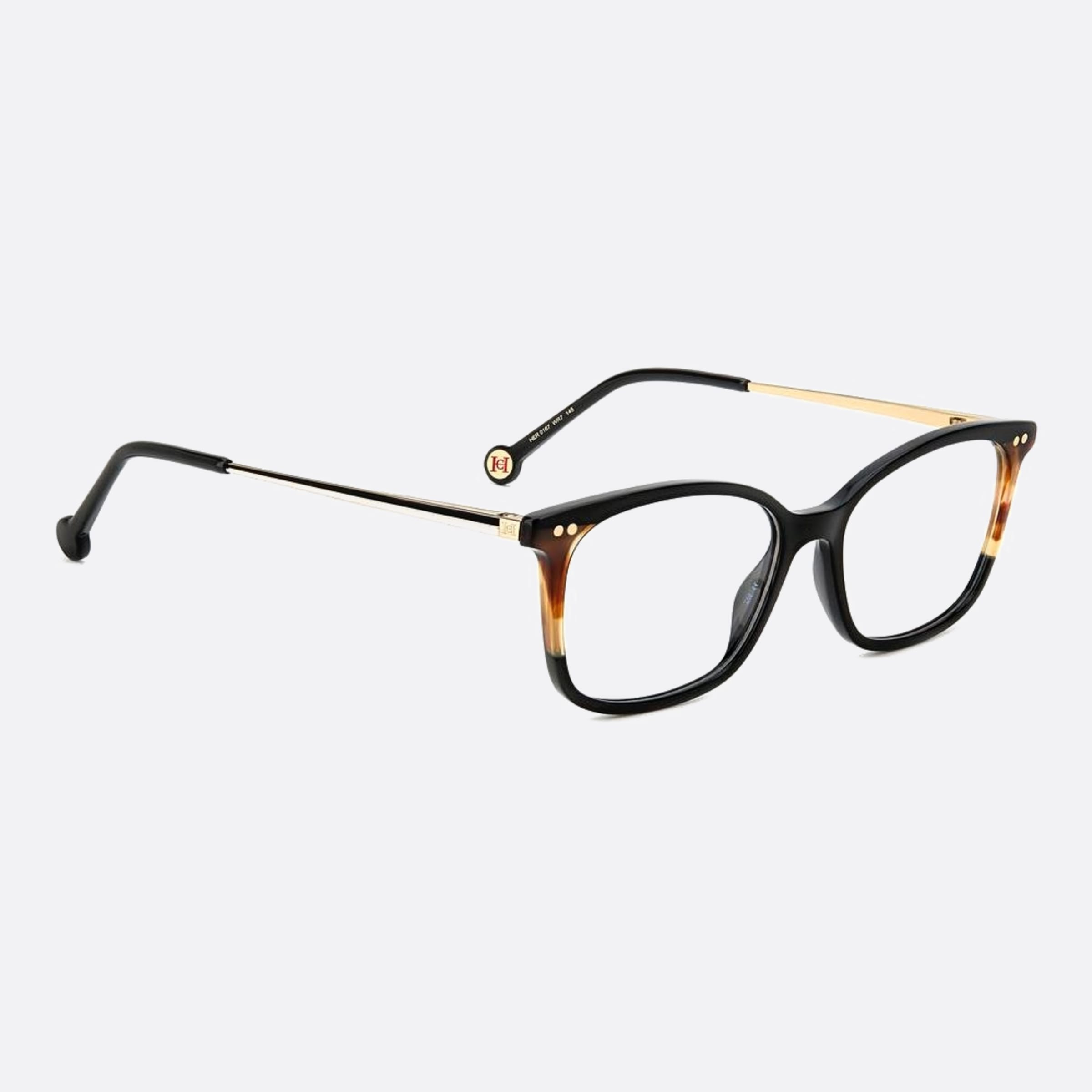 Carolina 53mm Herrera Her Wr7 Black Geometric Women Eyeglasses - Detail View