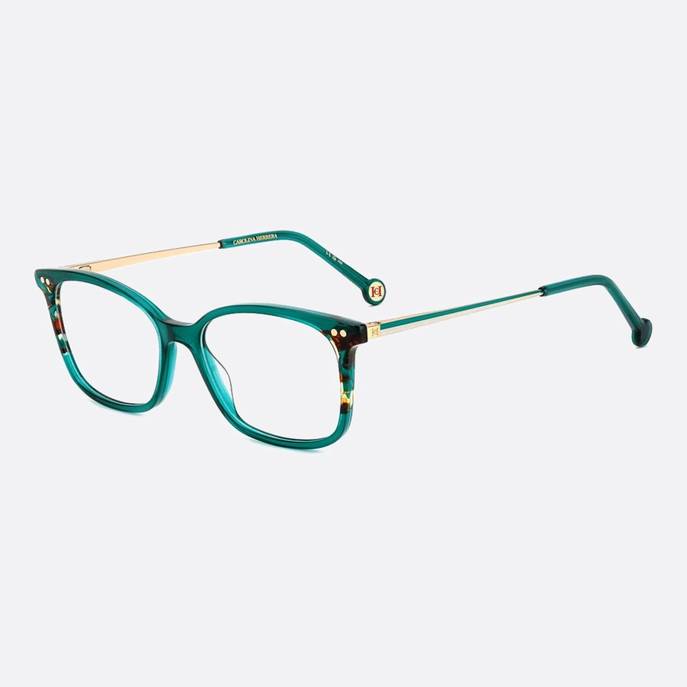 Carolina 53mm Herrera Her Xgw Green Geometric Women Eyeglasses - Side View