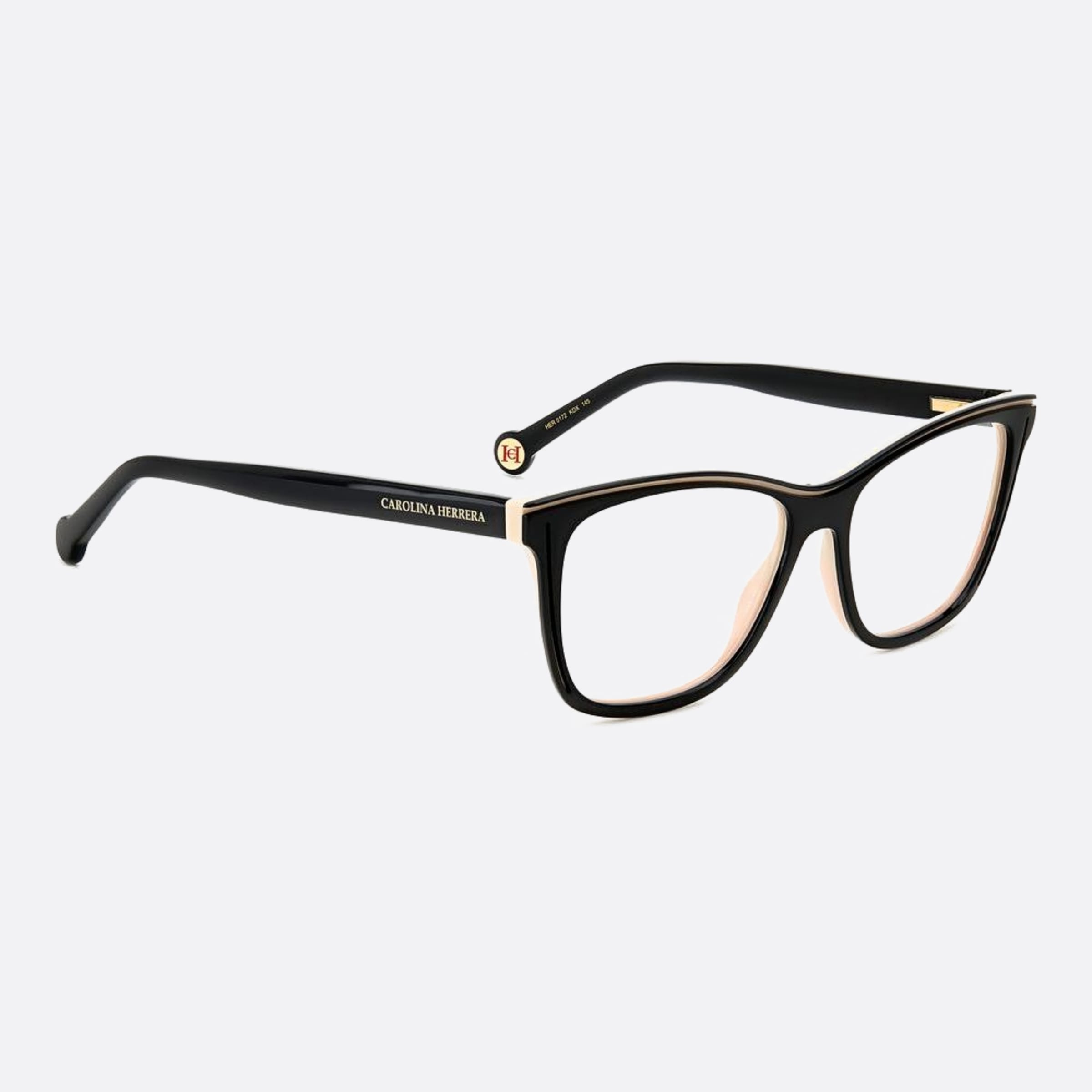Carolina 53mm Herrera Her Kdx Black Squared Women Eyeglasses - Detail View