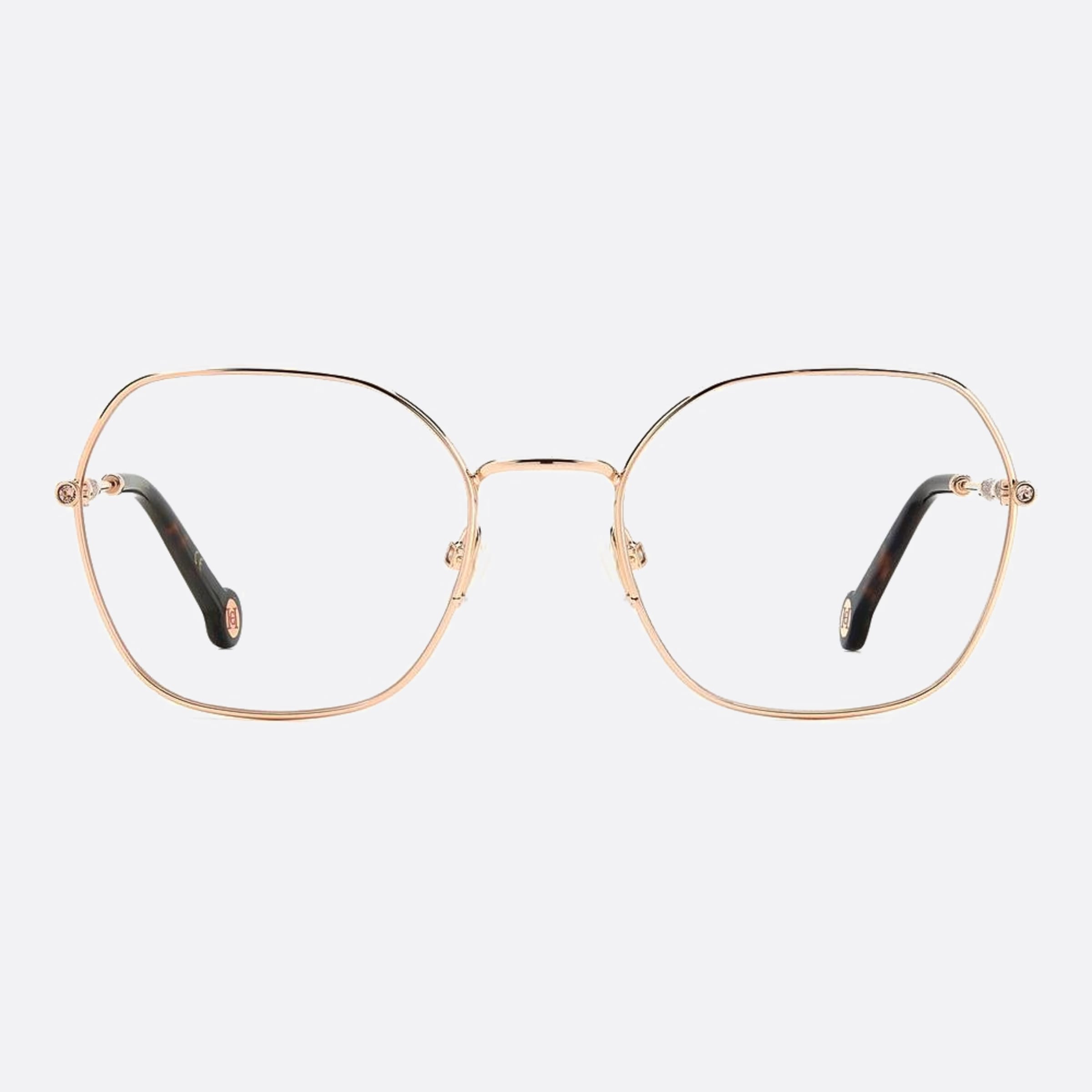 Carolina 54mm Herrera Her Ddb Gold Geometric Women Eyeglasses - Main View