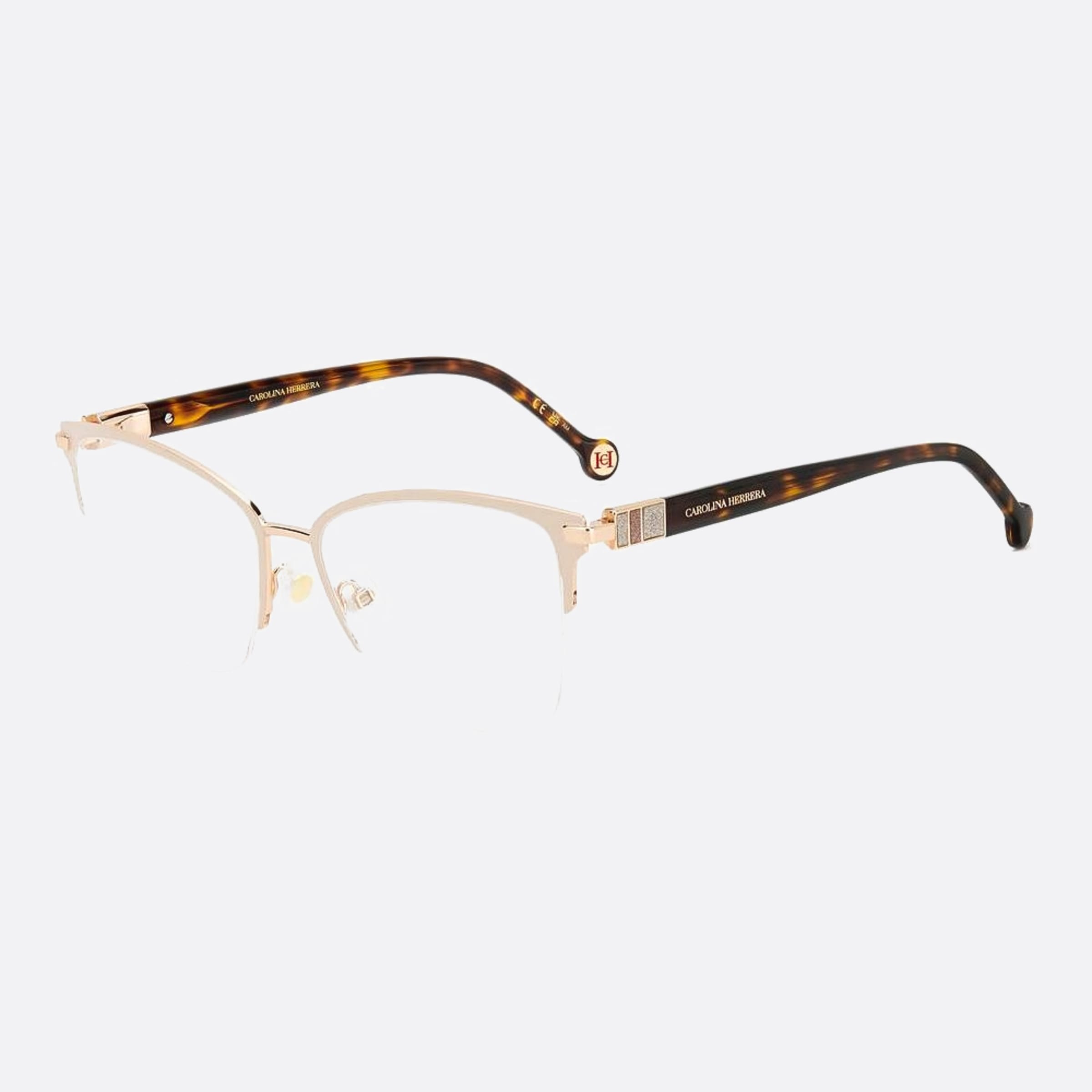 Carolina 56mm Herrera Her Eyr Gold Cat Eye Women Eyeglasses - Side View