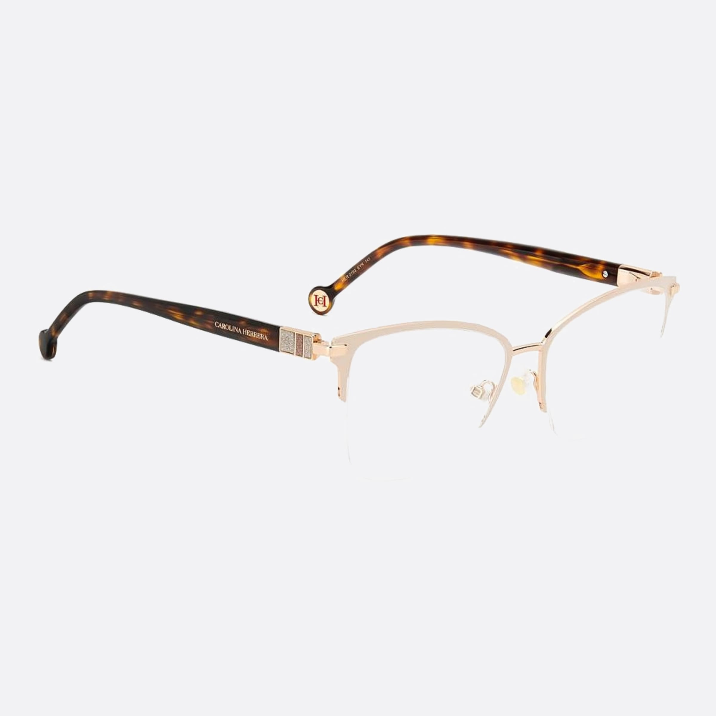 Carolina 56mm Herrera Her Eyr Gold Cat Eye Women Eyeglasses - Detail View