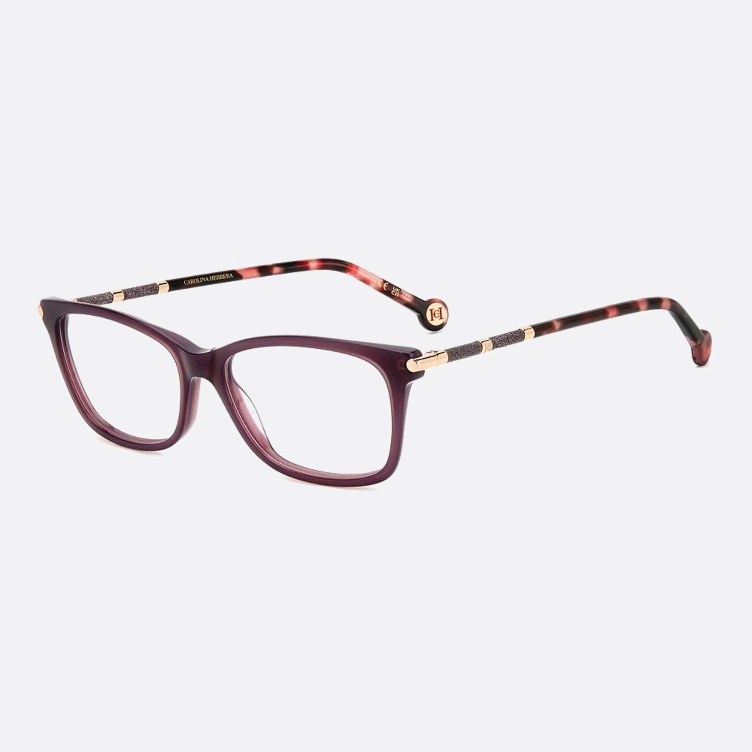 Carolina 53mm Herrera Her Au3 Violet Geometric Women Eyeglasses - Side View
