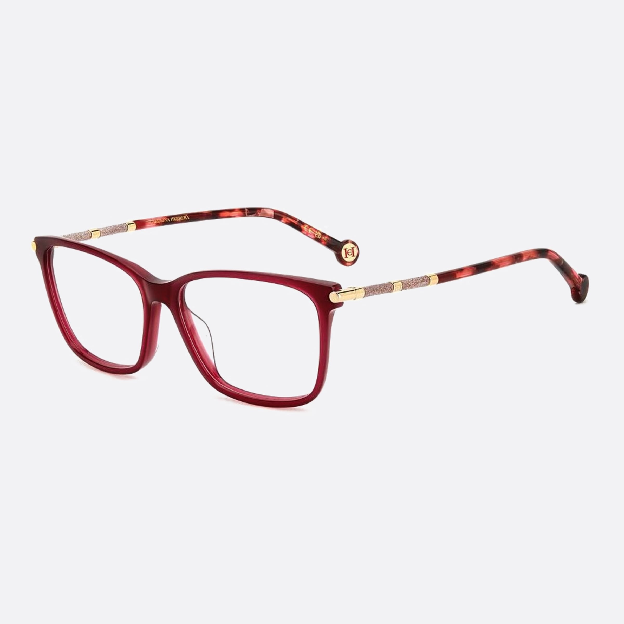 Carolina 55mm Herrera Her 6k3 Red Squared Women Eyeglasses - Side View