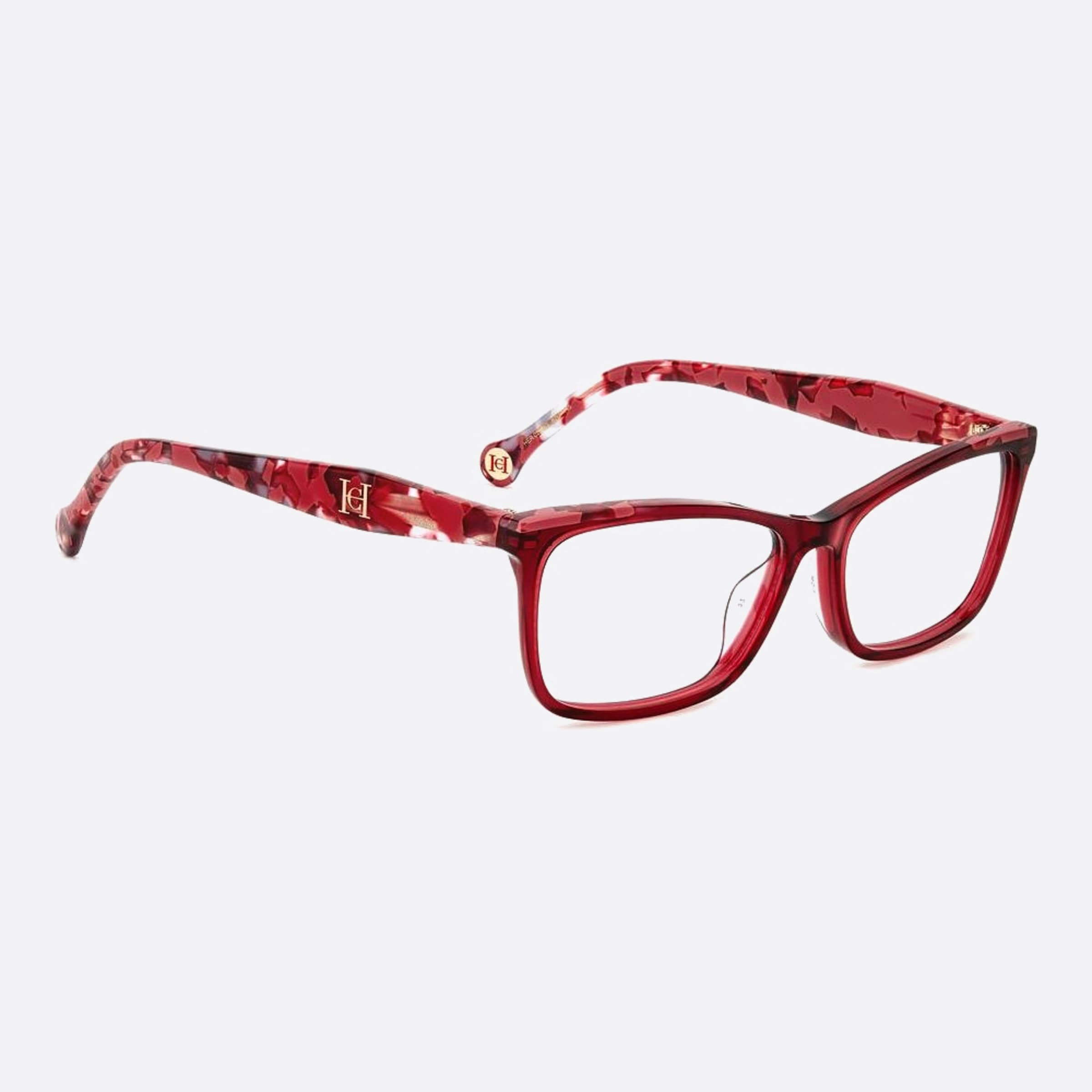 Carolina 56mm Herrera Her 82u Havana Geometric Women Eyeglasses - Detail View