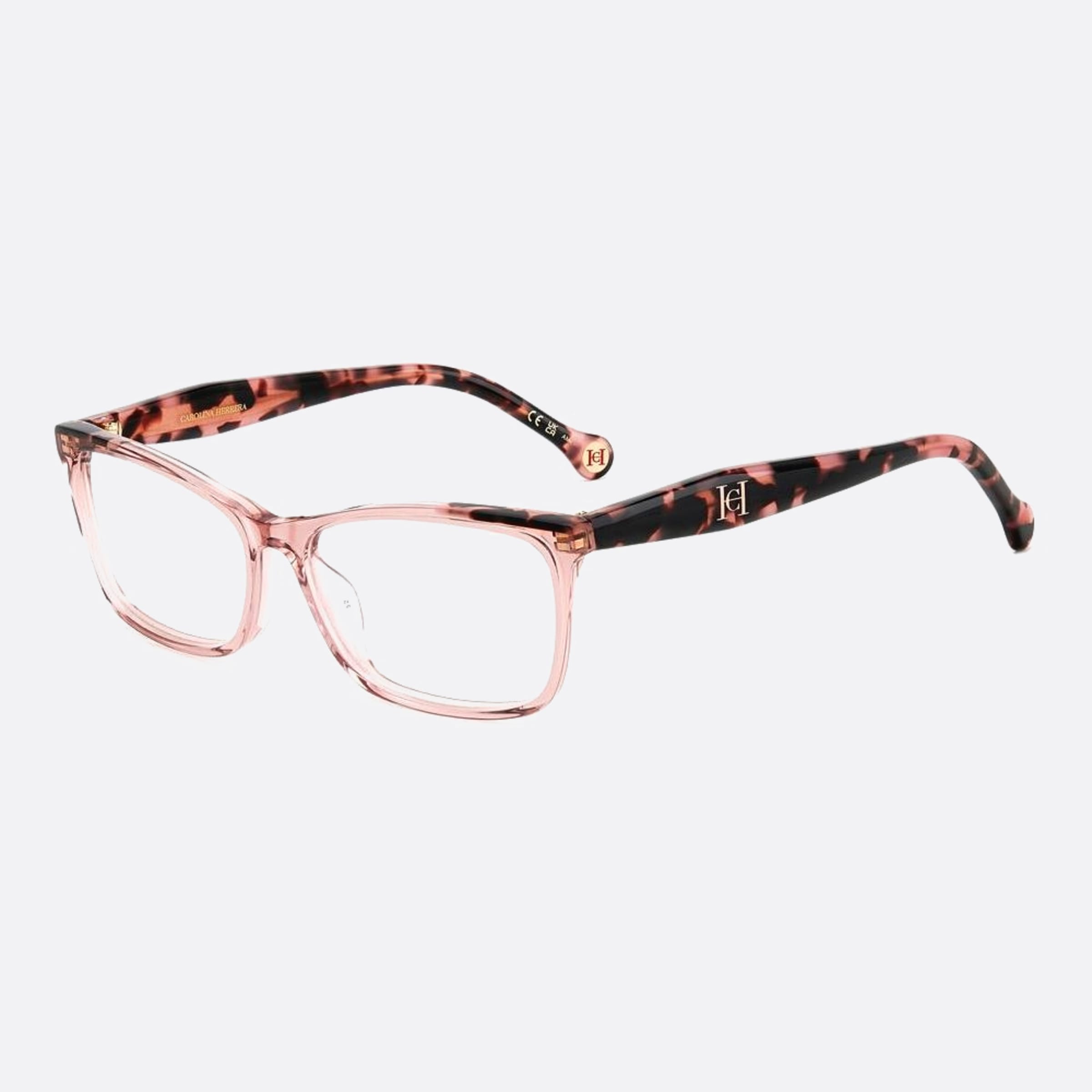 Carolina 56mm Herrera Her Ht8 Havana Geometric Women Eyeglasses - Side View