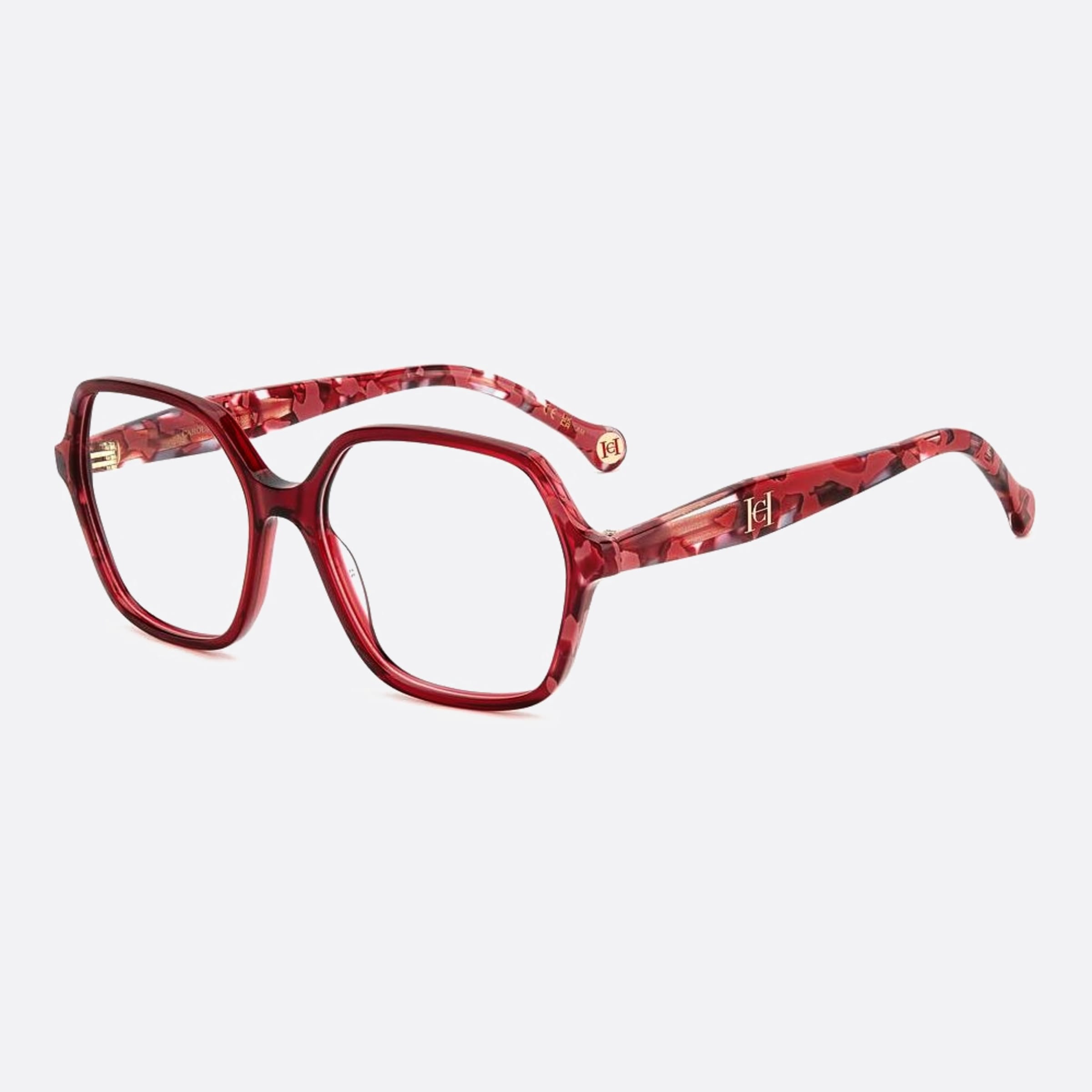 Carolina 54mm Herrera Her 82u Red Geometric Women Eyeglasses - Side View