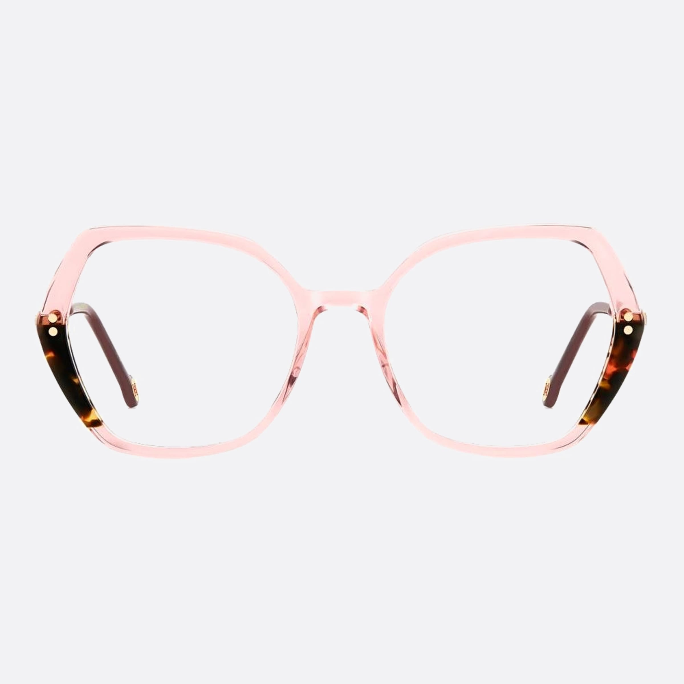 Carolina 53mm Herrera Her Ht8 Pink Geometric Women Eyeglasses - Main View