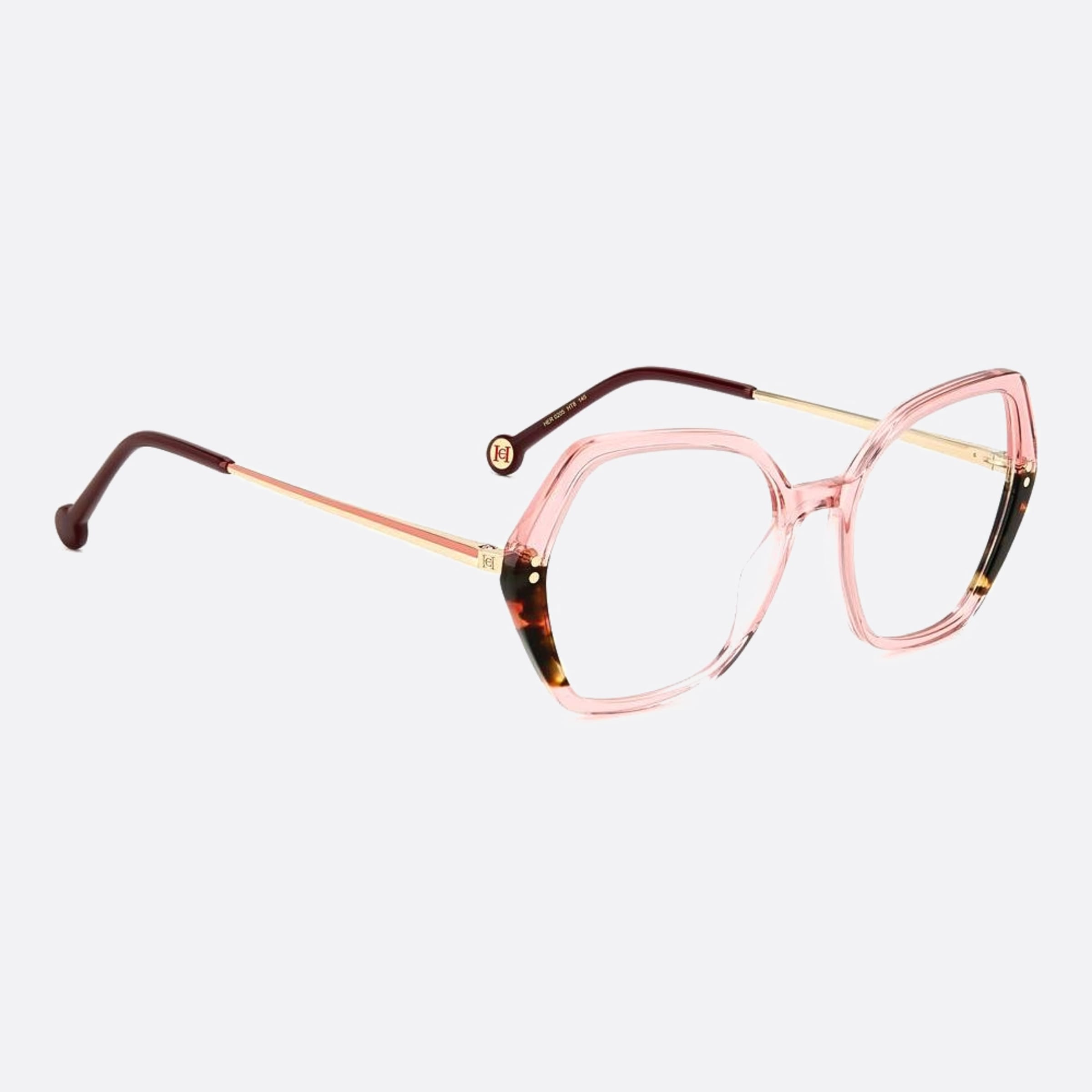 Carolina 53mm Herrera Her Ht8 Pink Geometric Women Eyeglasses - Detail View
