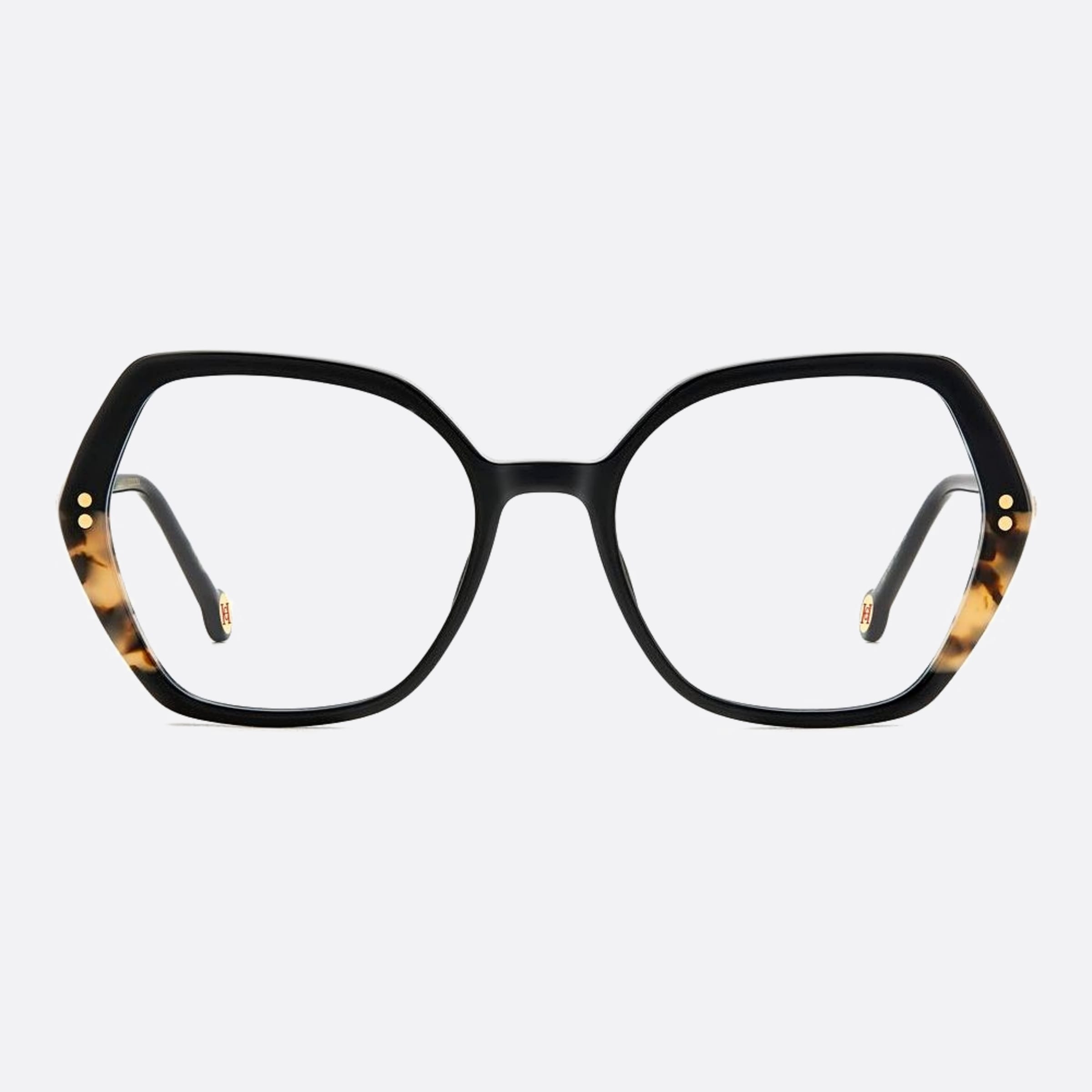 Carolina 53mm Herrera Her Wr7 Black Geometric Women Eyeglasses - Main View