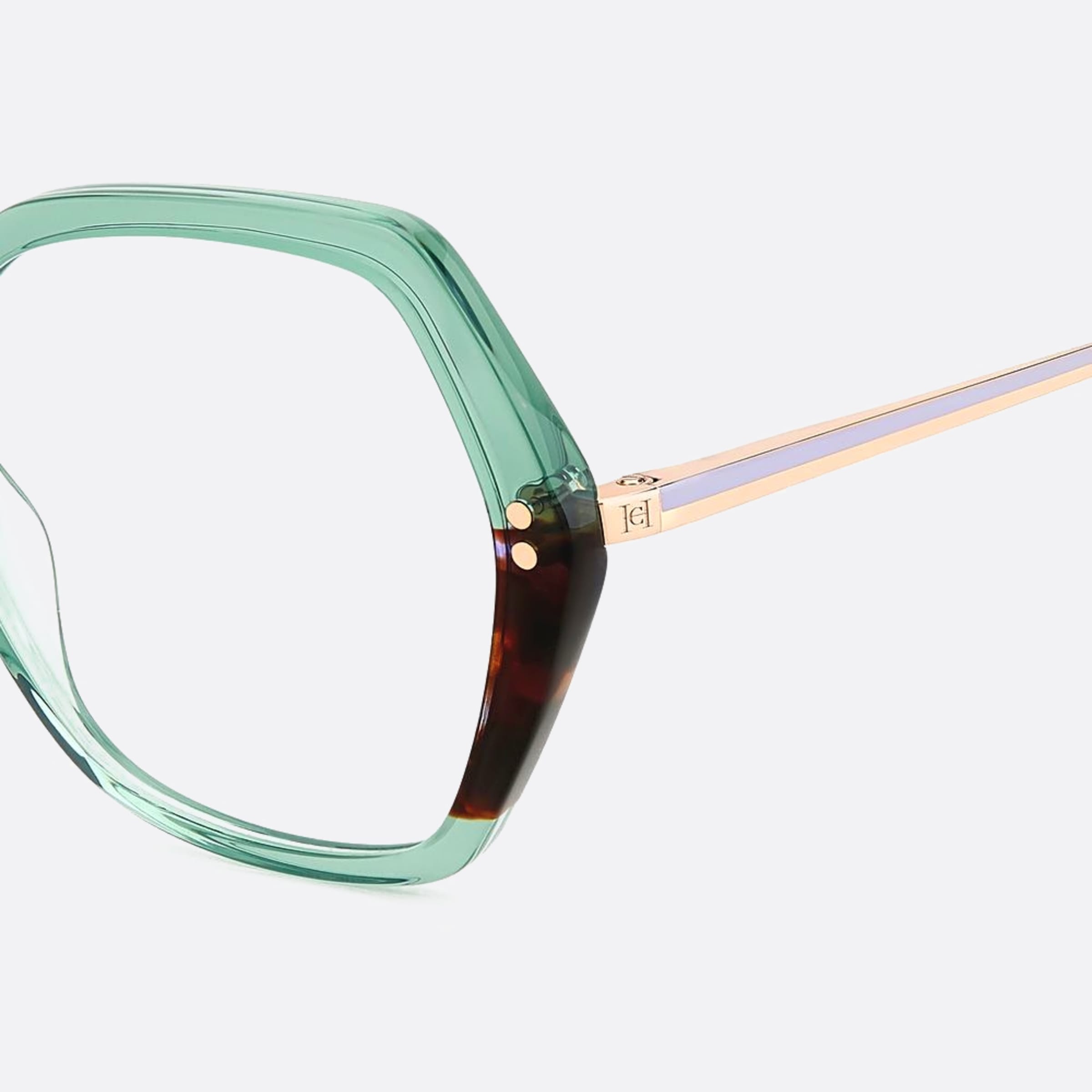 Carolina 53mm Herrera Her Xgw Green Geometric Women Eyeglasses - Detail View