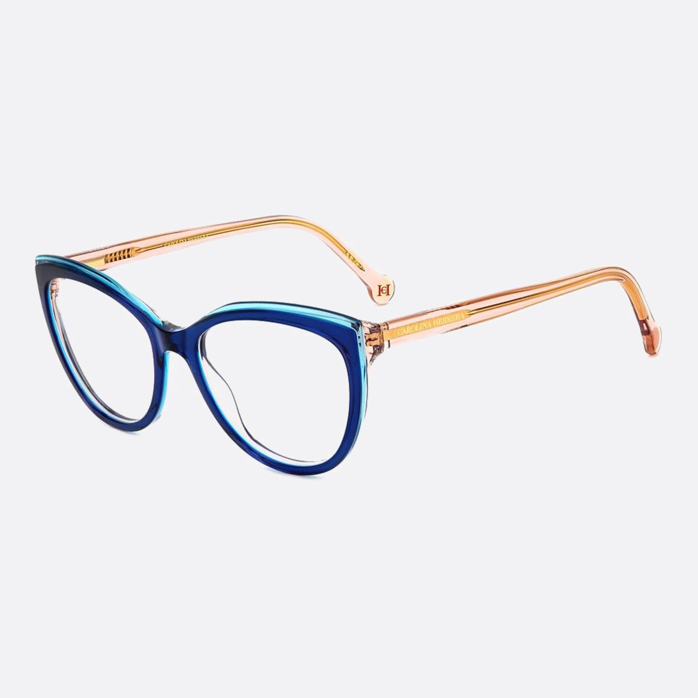 Carolina 53mm Herrera Her Br0 Blue Cat Eye Women Eyeglasses - Side View