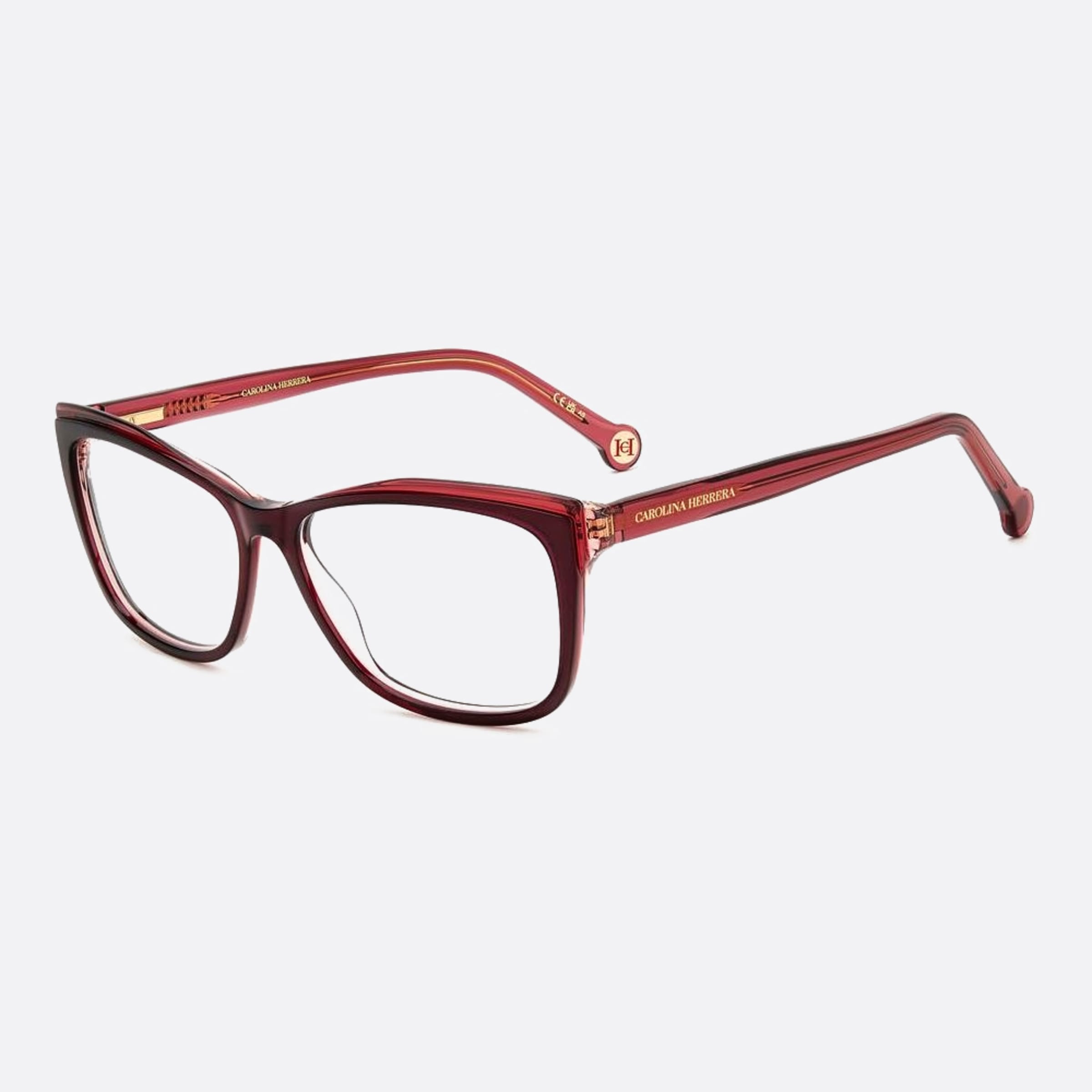 Carolina 55mm Herrera Her C8c Red Geometric Women Eyeglasses - Side View