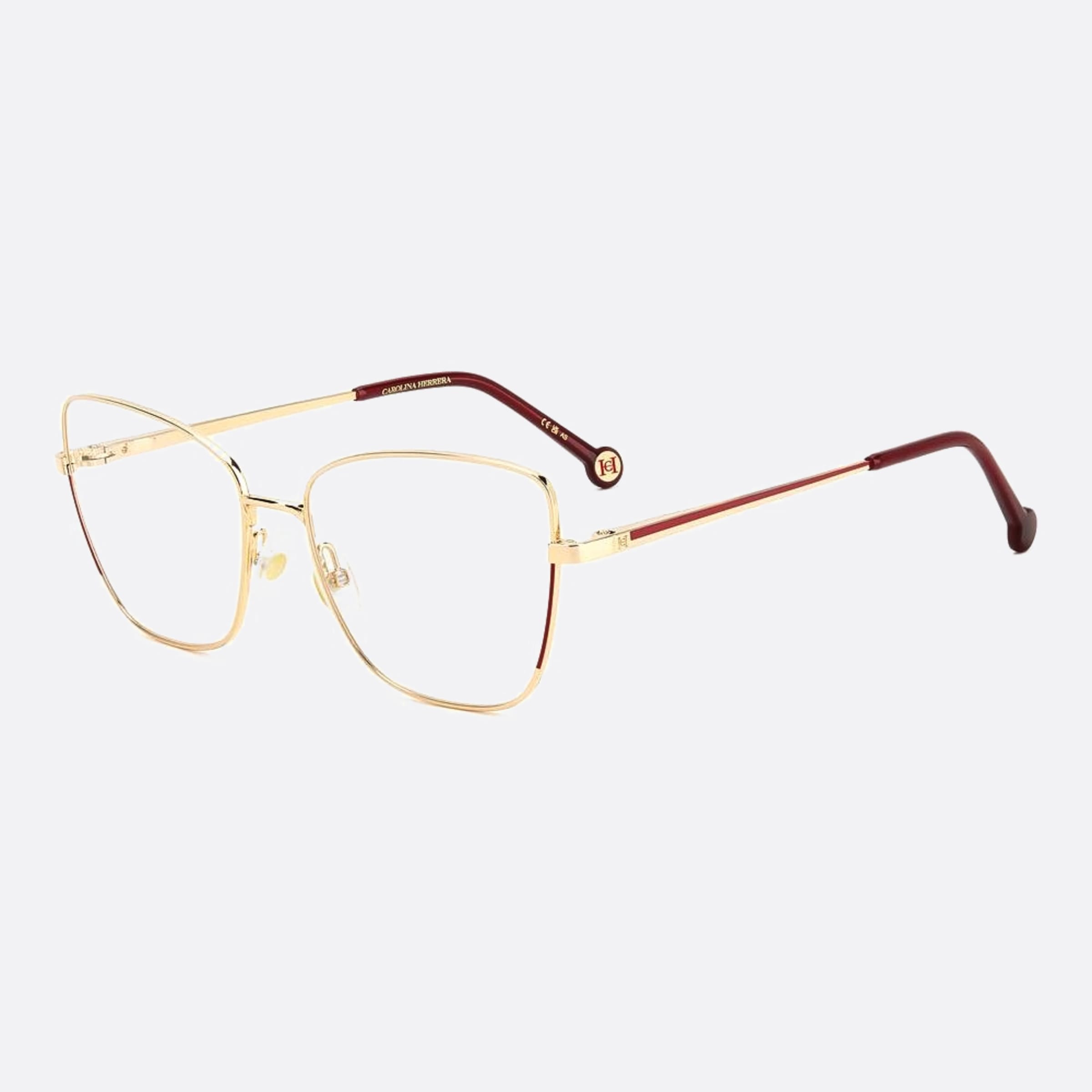 Carolina 56mm Herrera Her 6k3 Gold Geometric Women Eyeglasses - Side View