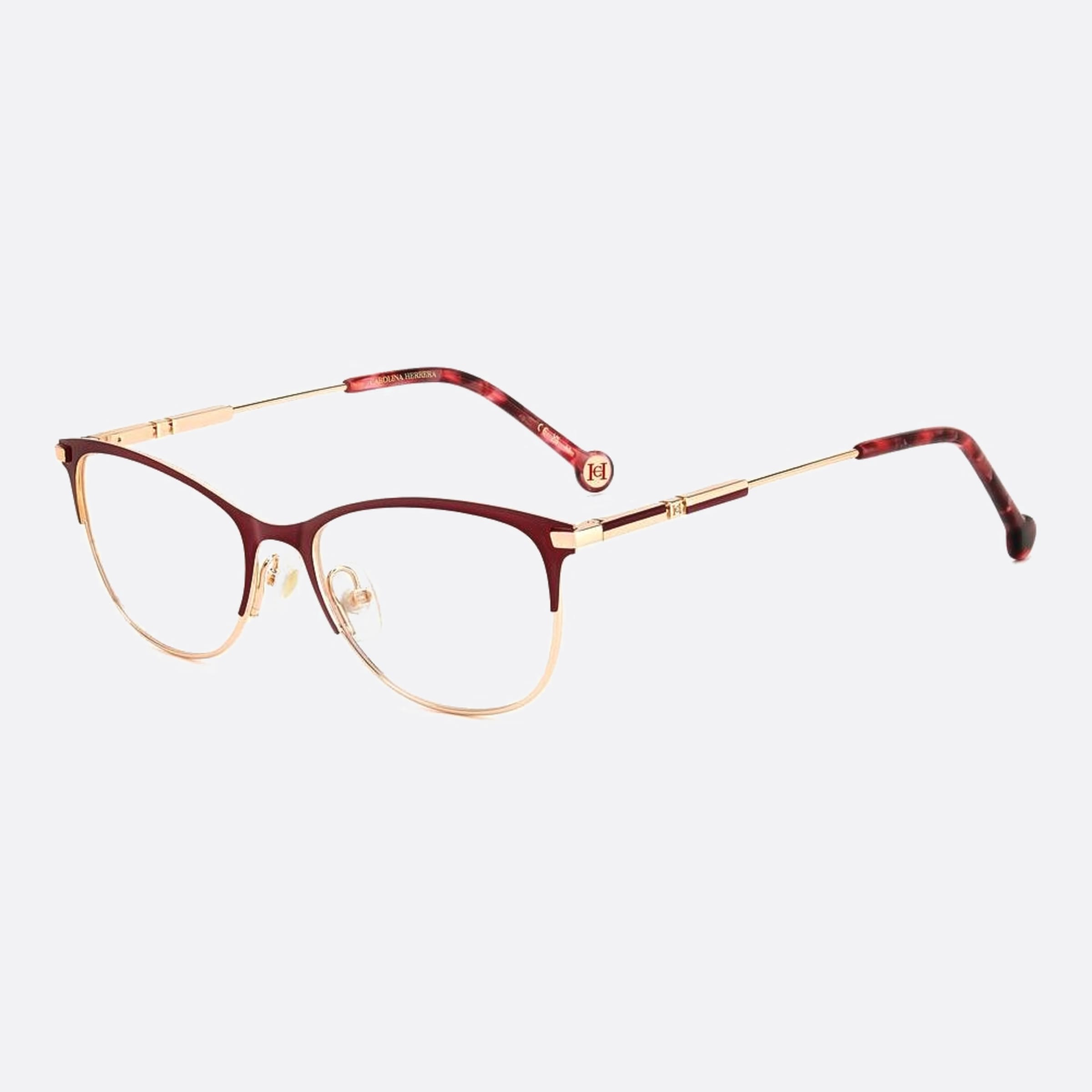 Carolina 53mm Herrera Her Noa Gold Cat Eye Women Eyeglasses - Side View