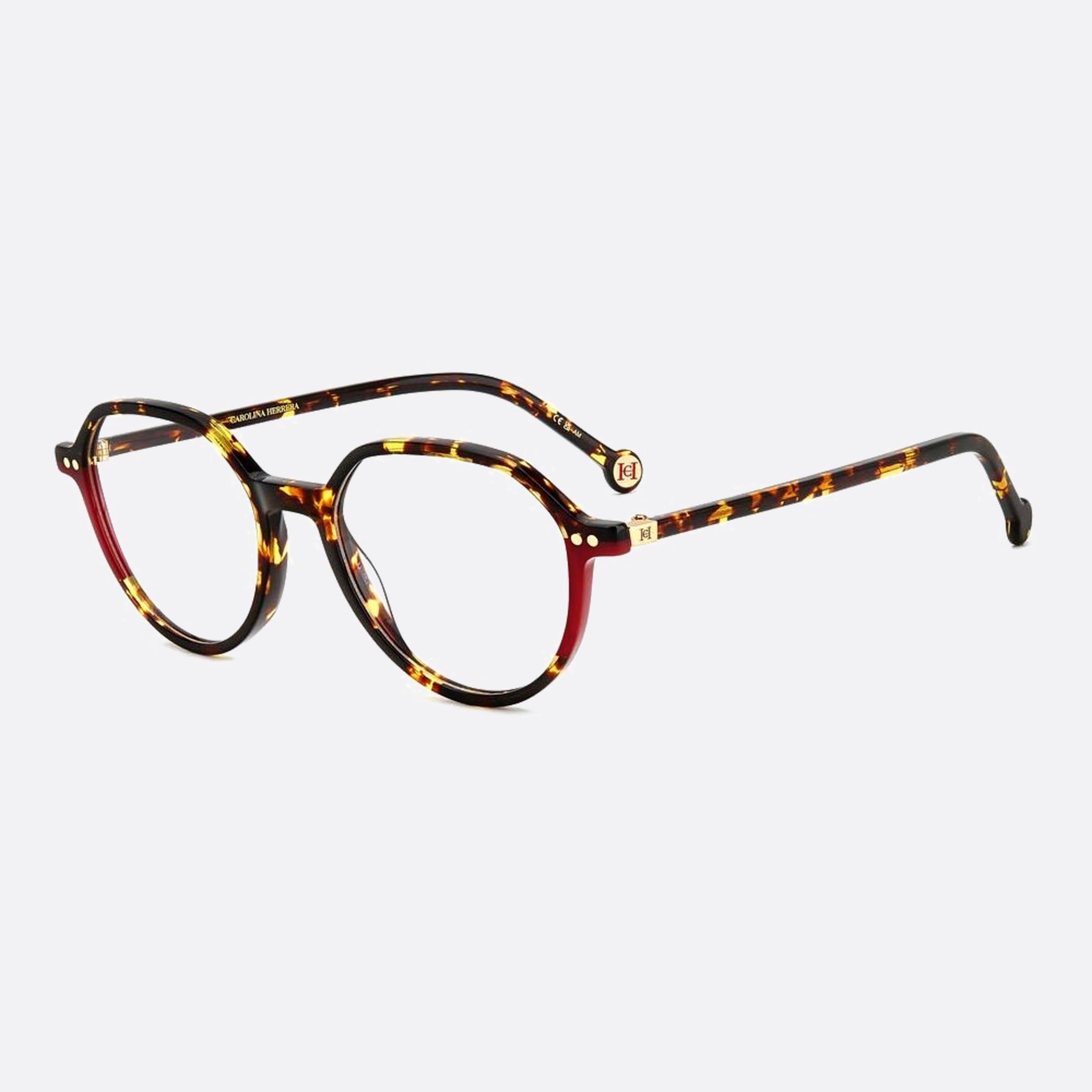 Carolina 50mm Herrera Her O63 Havana Geometric Women Eyeglasses - Side View