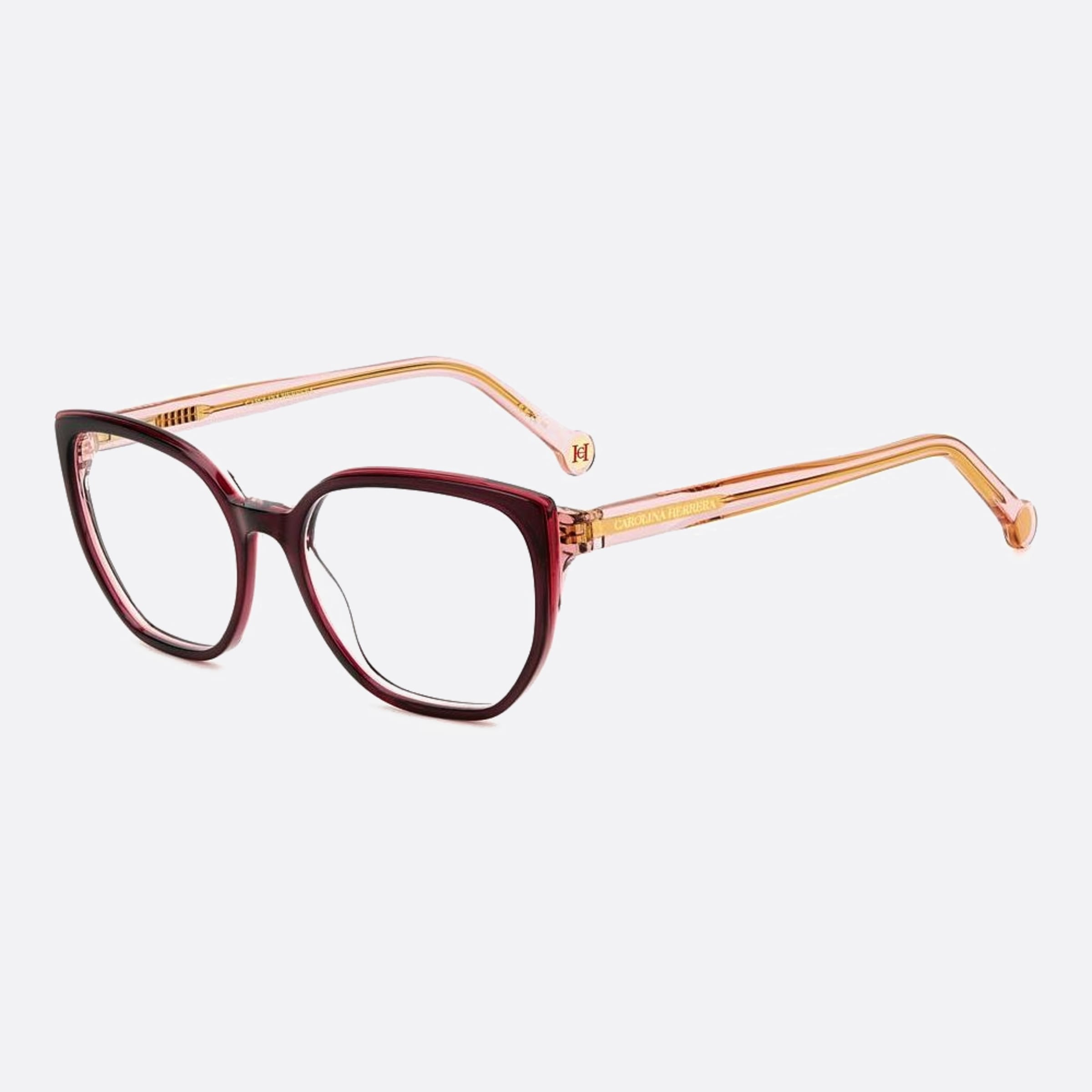 Carolina 52mm Herrera Her 0t5 Red Geometric Women Eyeglasses - Side View