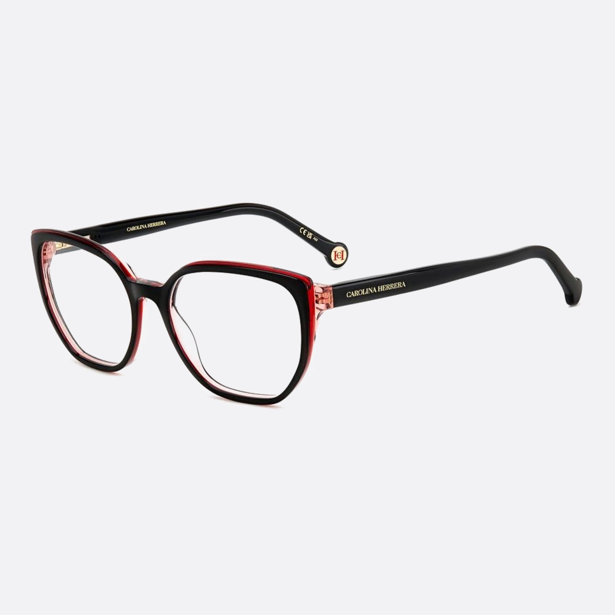 Carolina 52mm Herrera Her 3h2 Black Geometric Women Eyeglasses - Side View