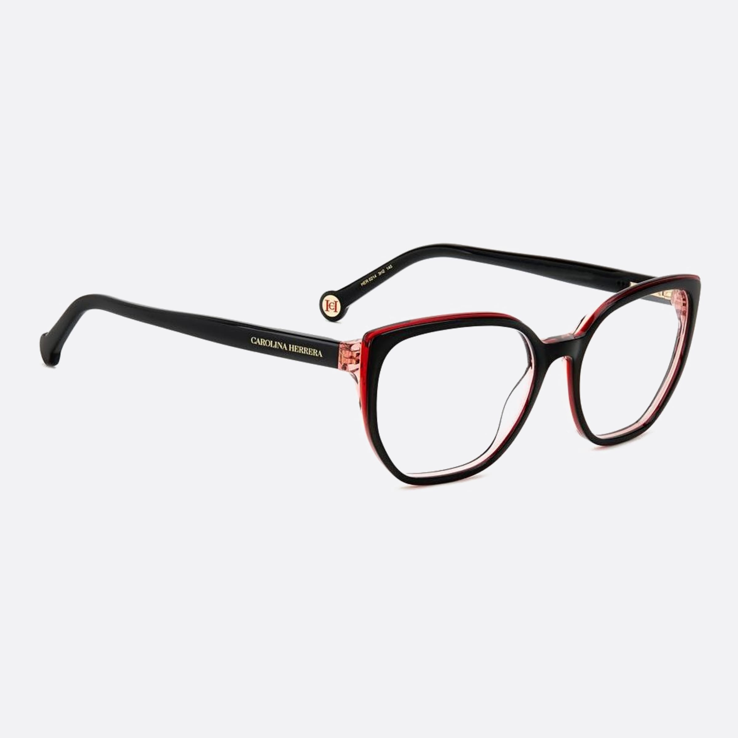 Carolina 52mm Herrera Her 3h2 Black Geometric Women Eyeglasses - Detail View
