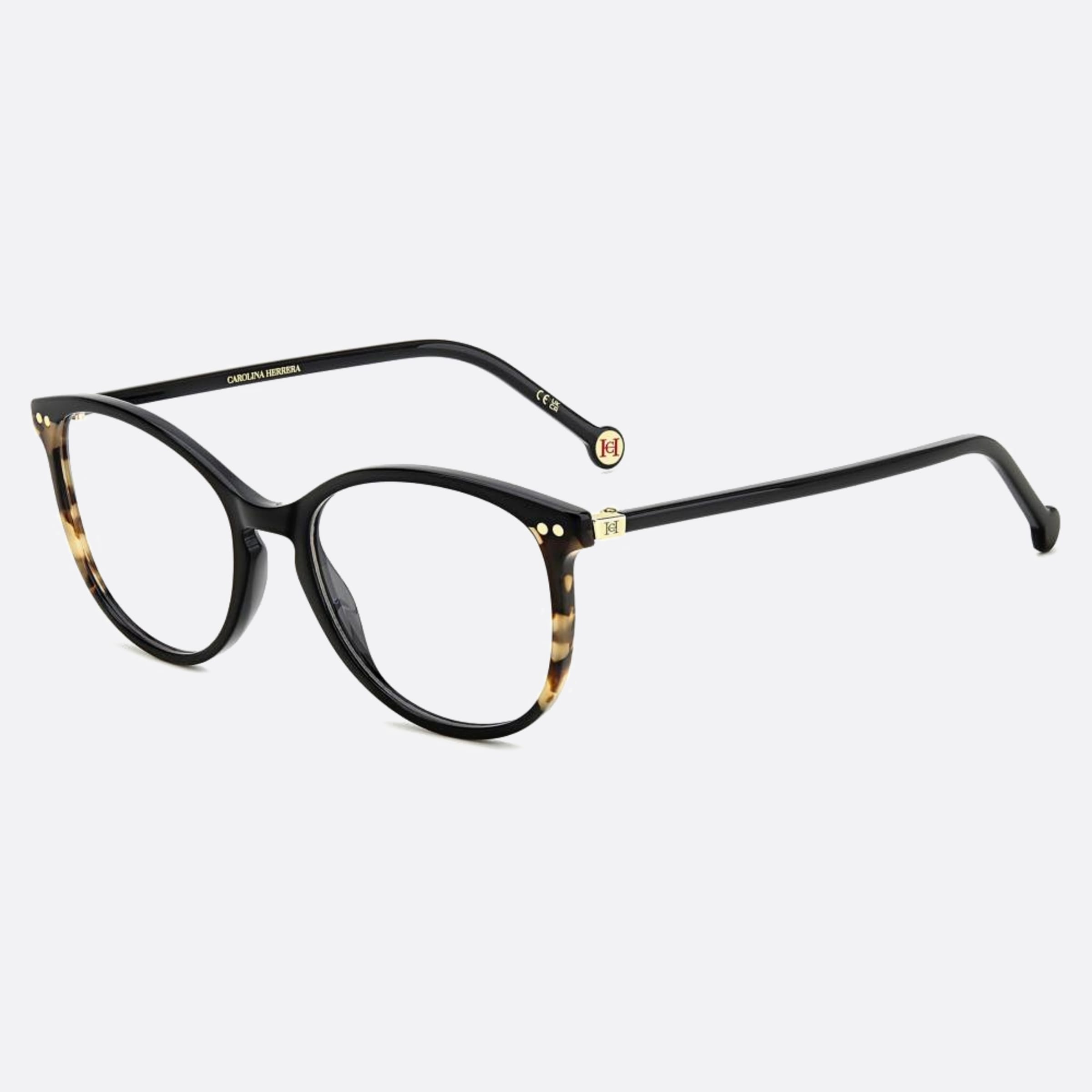 Carolina 53mm Herrera Her Wr7 Black Squared Women Eyeglasses - Side View
