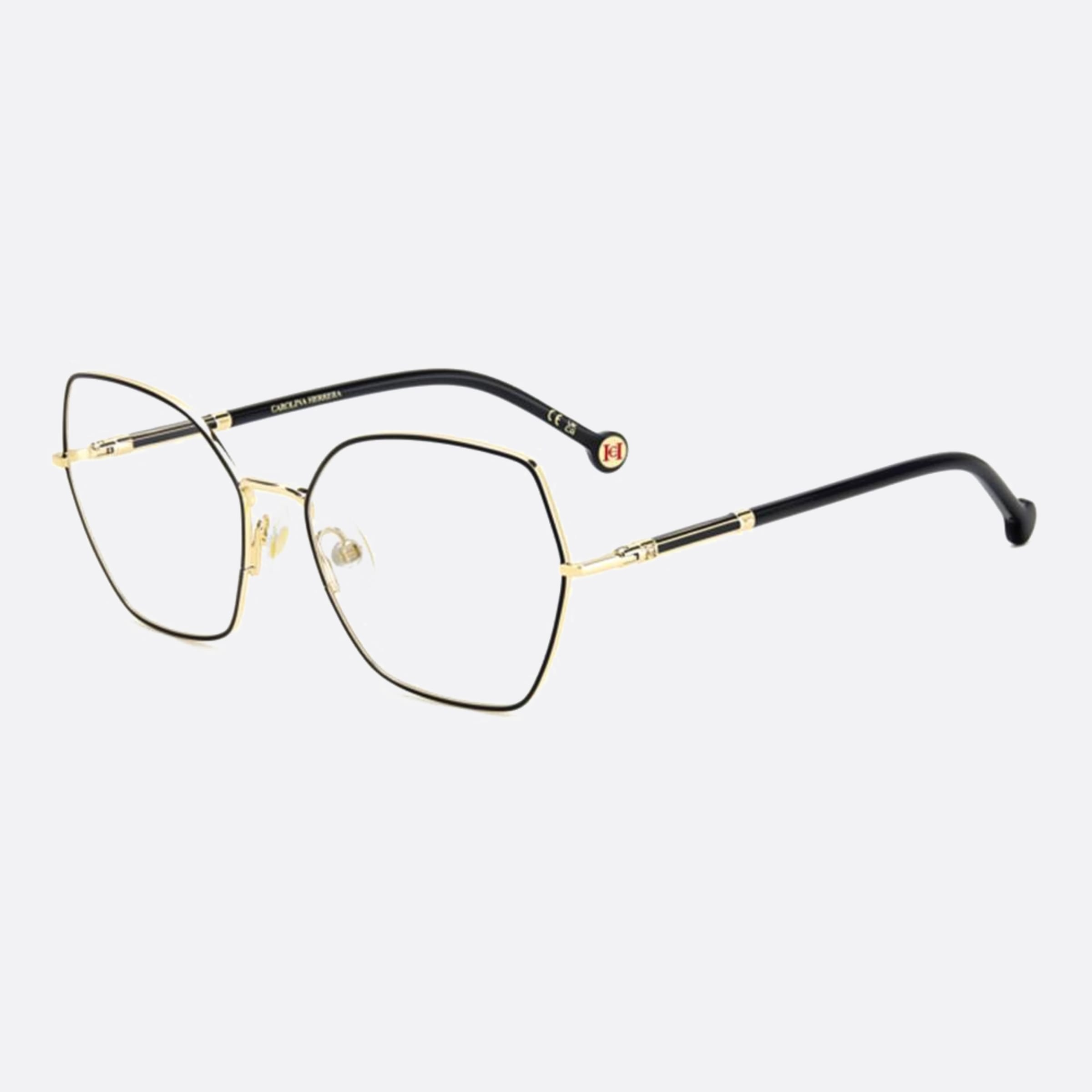 Carolina 56mm Herrera Her I46 Black Geometric Women Eyeglasses - Side View