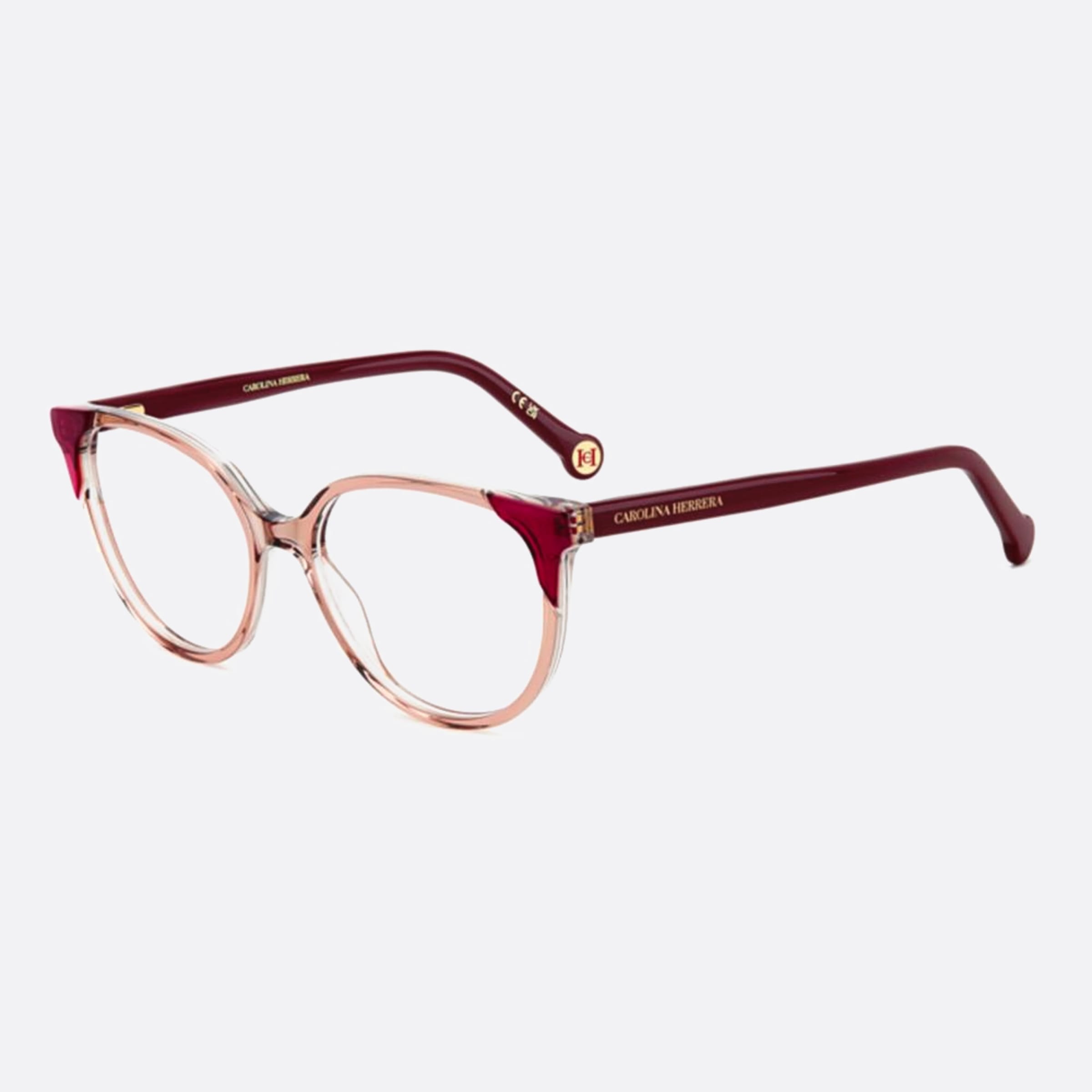 Carolina 53mm Herrera Her 35j Pink Rectangle Women Eyeglasses - Side View