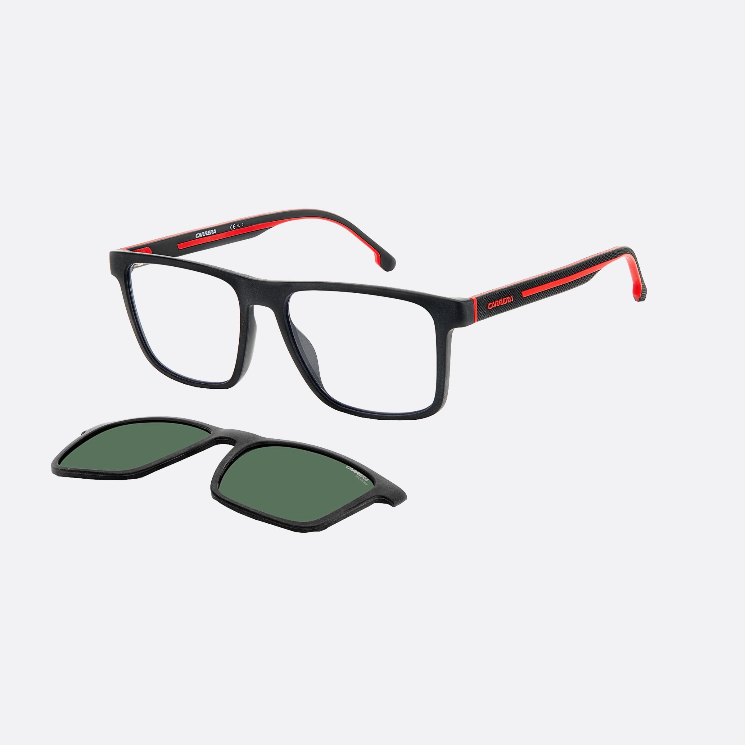 Carrera 55mm Ca8061 Blx Black Squared Polarized Men Sunglasses - Detail View