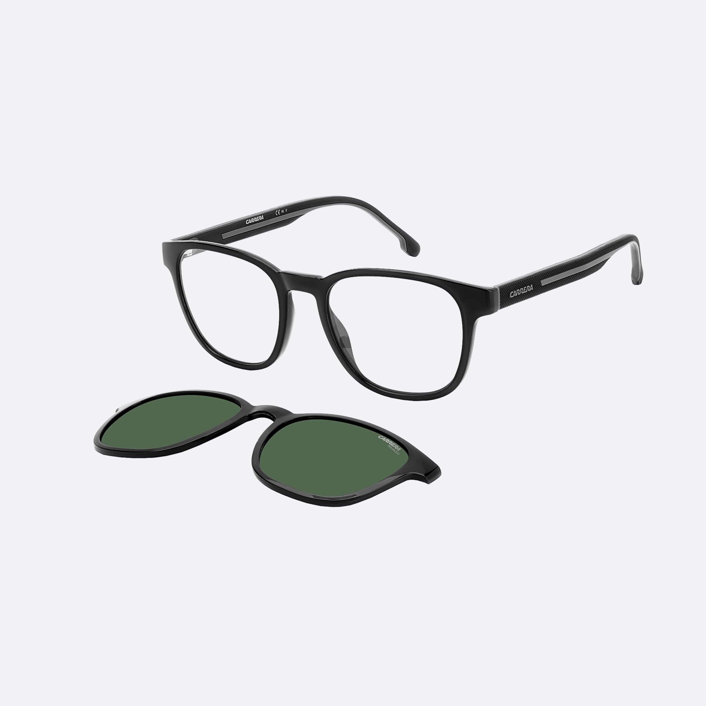 Carrera 51mm Ca8062 08a Black Squared Polarized Men Sunglasses - Detail View