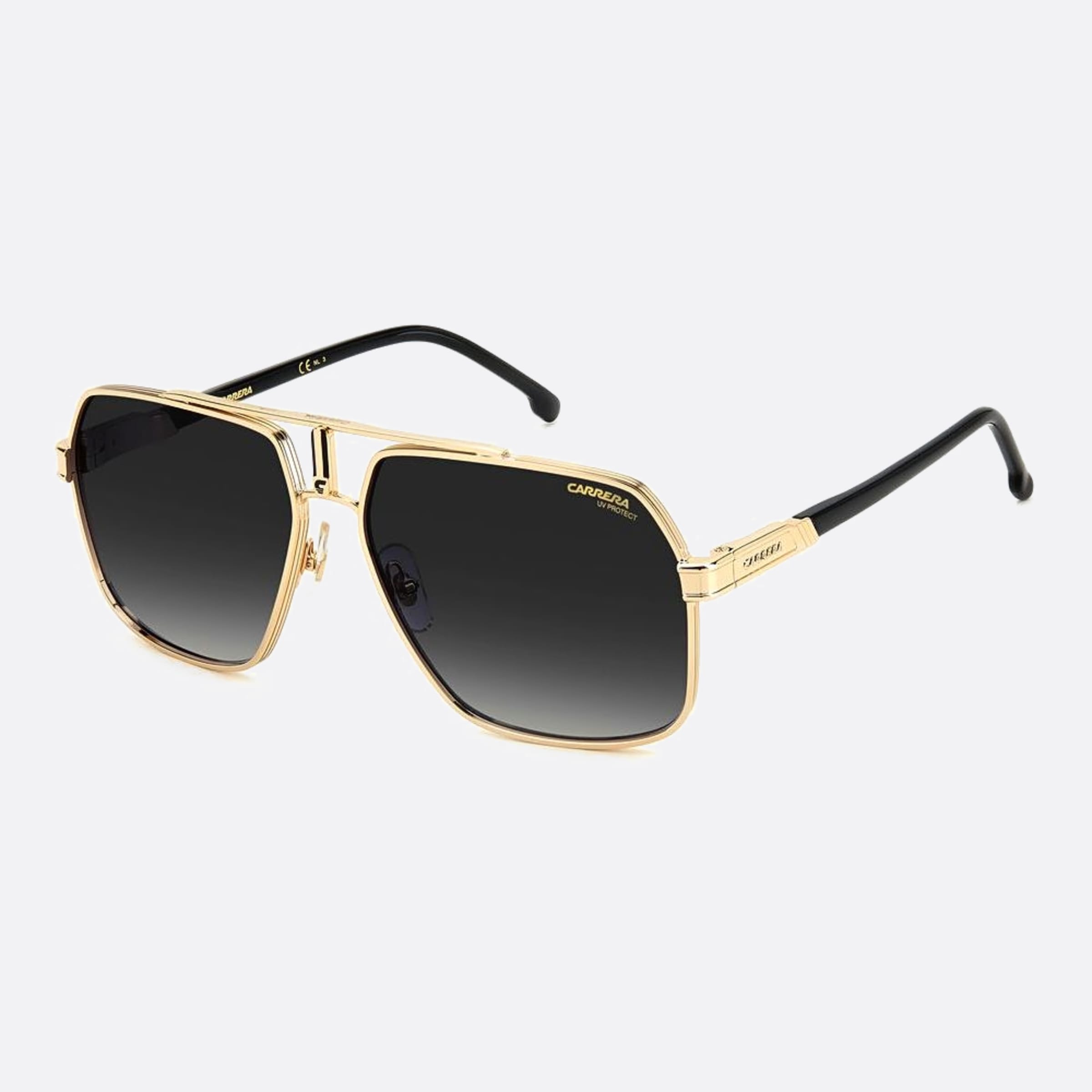Carrera 62mm Carrera 2m2 Black Squared Men Sunglasses - Side View