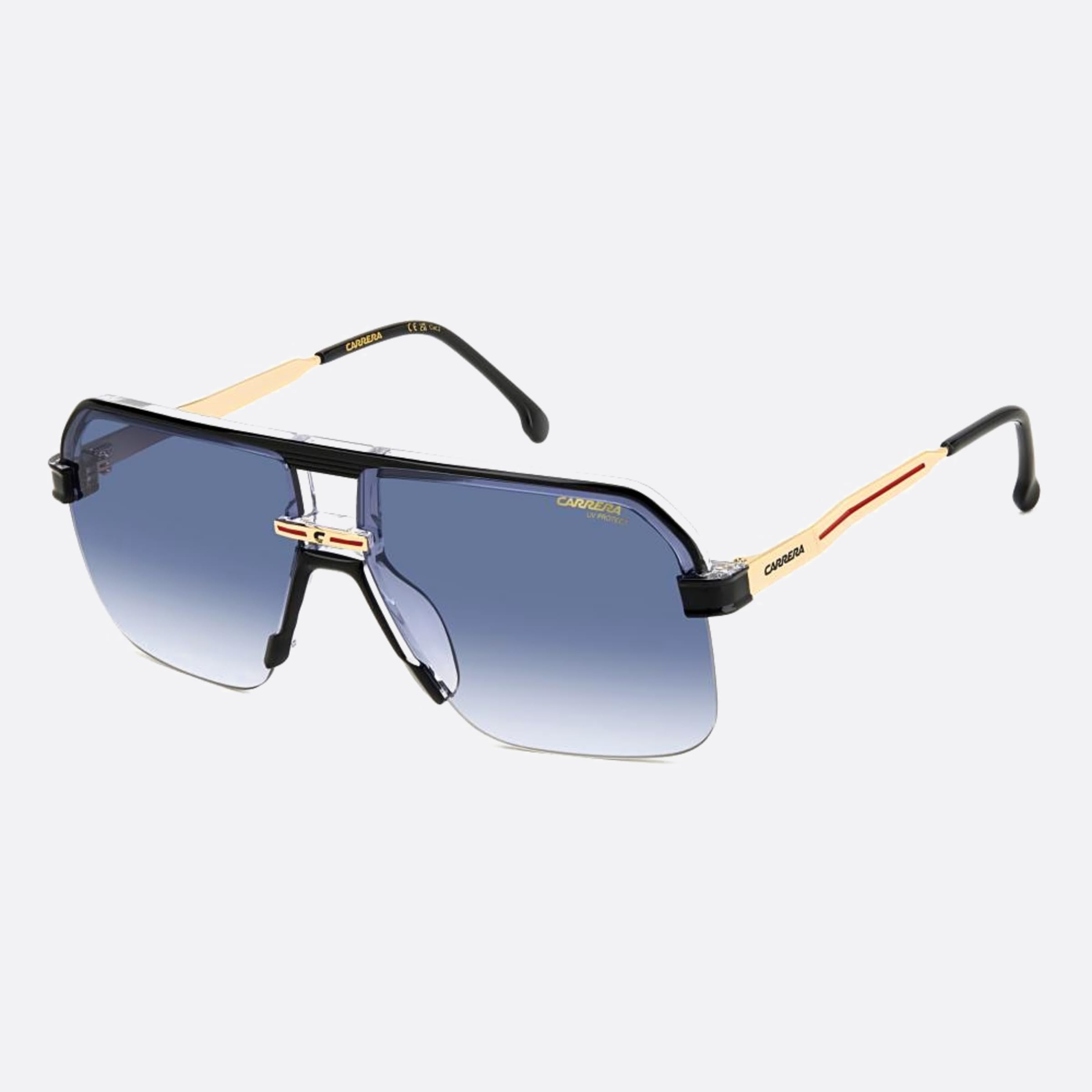 Carrera 63mm Carrera 7c5 Black Squared Men Sunglasses - Side View