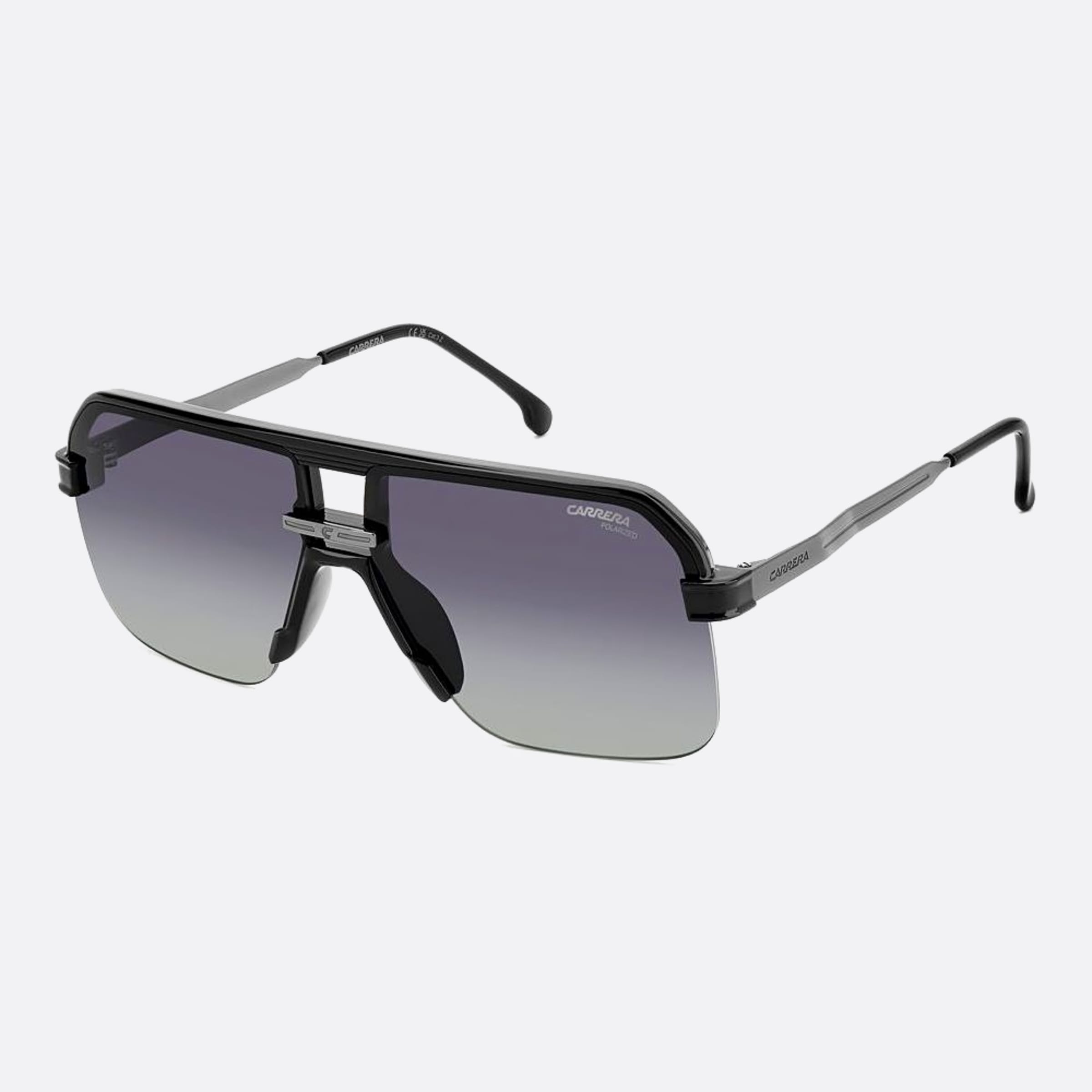 Carrera 63mm Carrera Black Squared Polarized Men Sunglasses - Side View