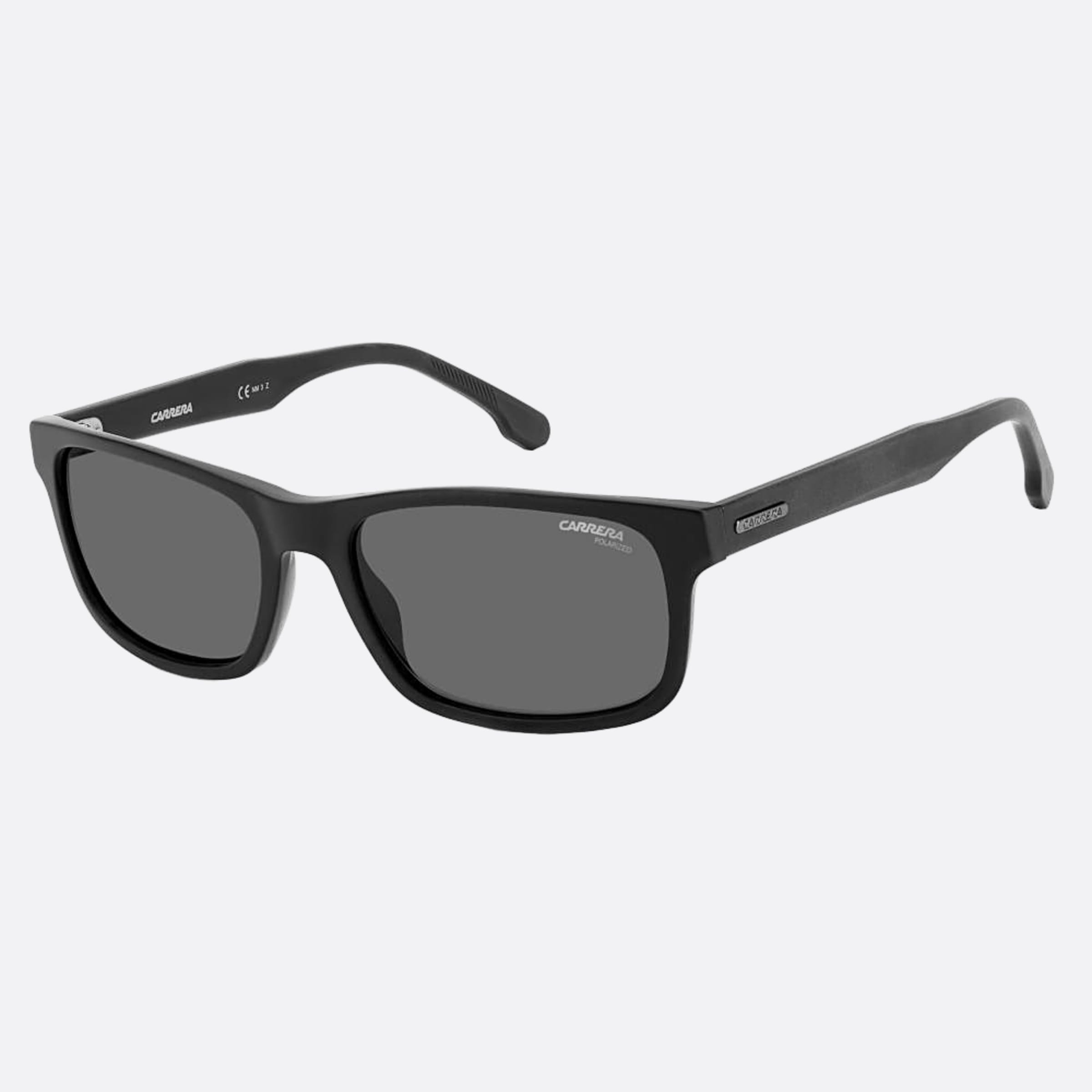 Carrera 57mm Carrera Black Squared Polarized Men Sunglasses - Side View