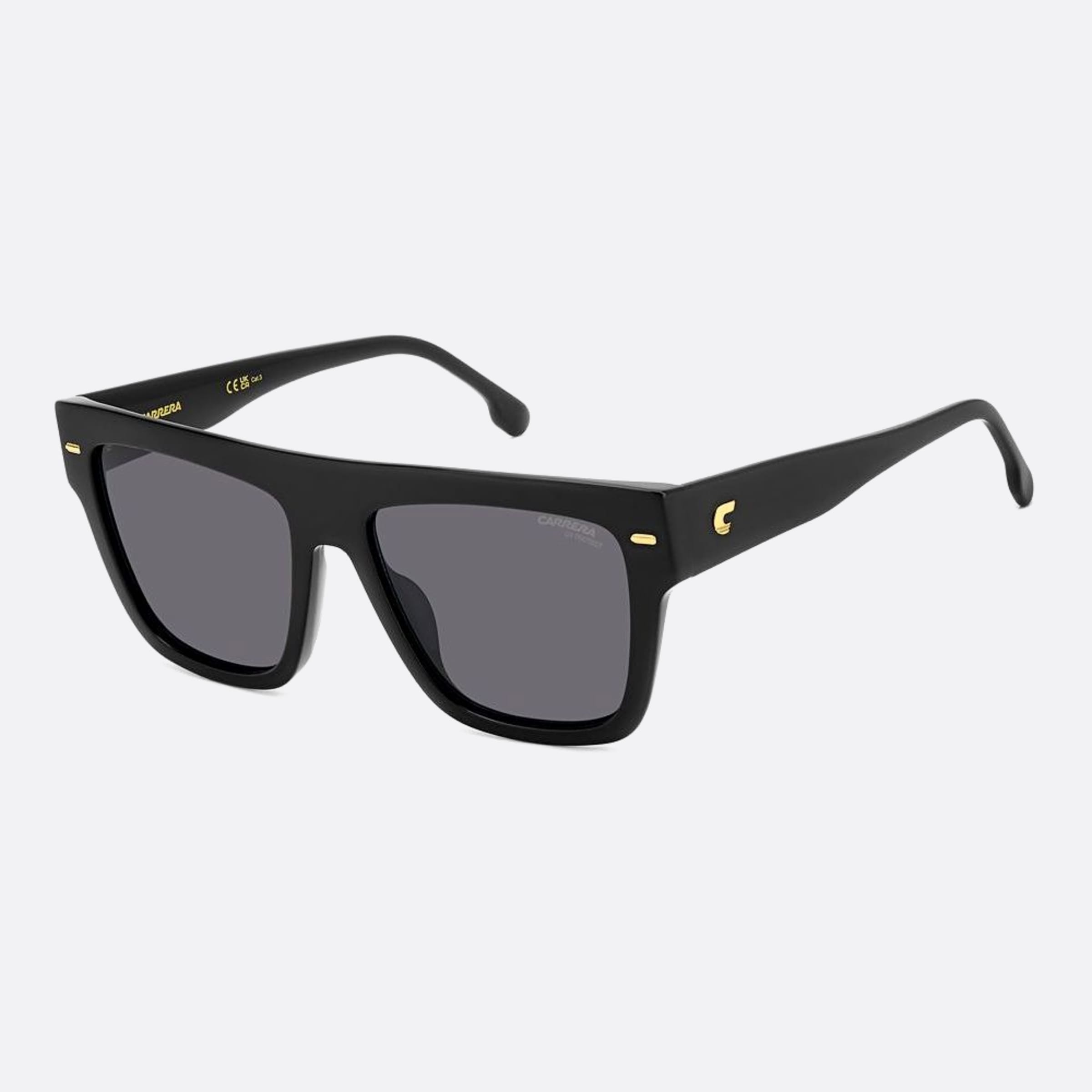 Carrera 55mm Carrera Black Geometric Women Sunglasses - Side View