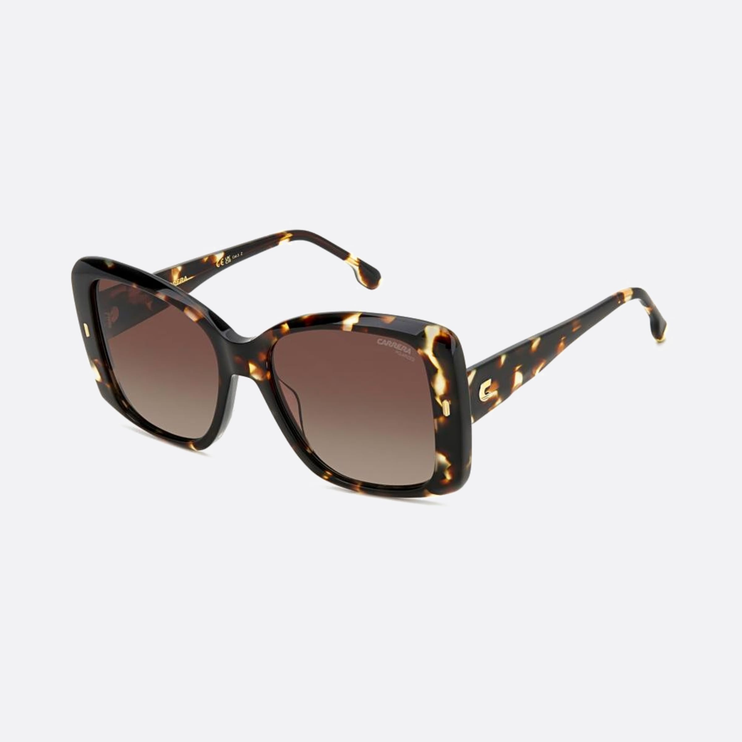 Carrera 56mm Carrera Wr9 Havana Squared Polarized Women Sunglasses - Side View