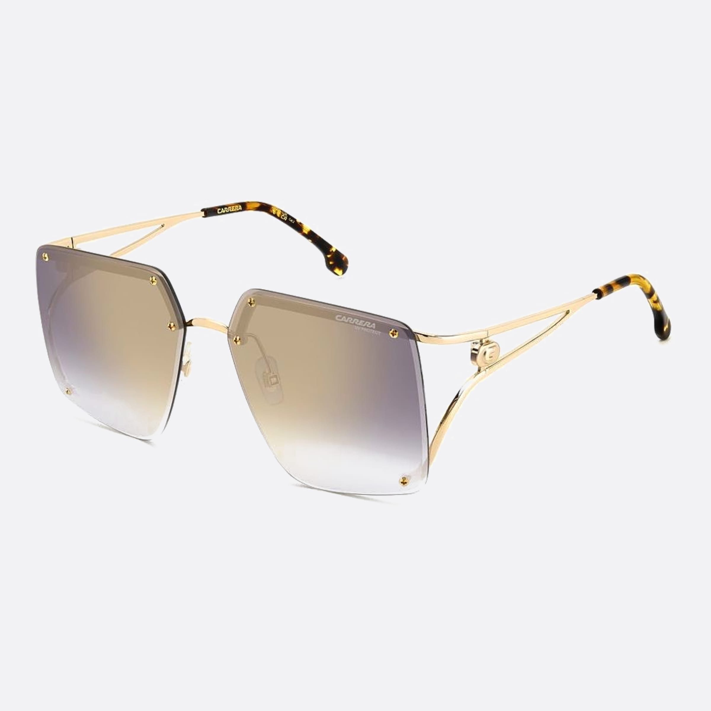 Carrera 60mm Carrera Ft3 Gold Squared Women Sunglasses - Side View