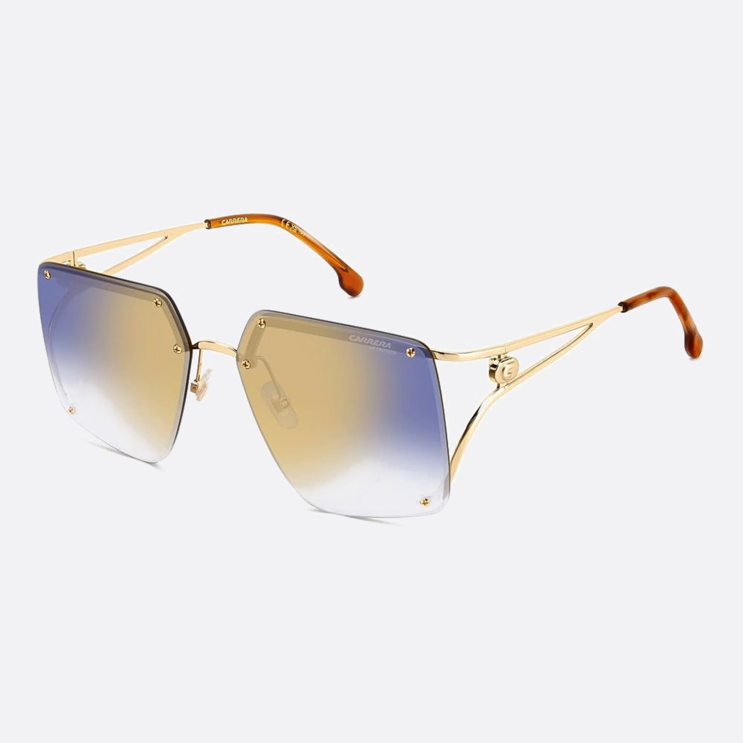 Carrera 60mm Carrera Ky2 Gold Squared Women Sunglasses - Side View