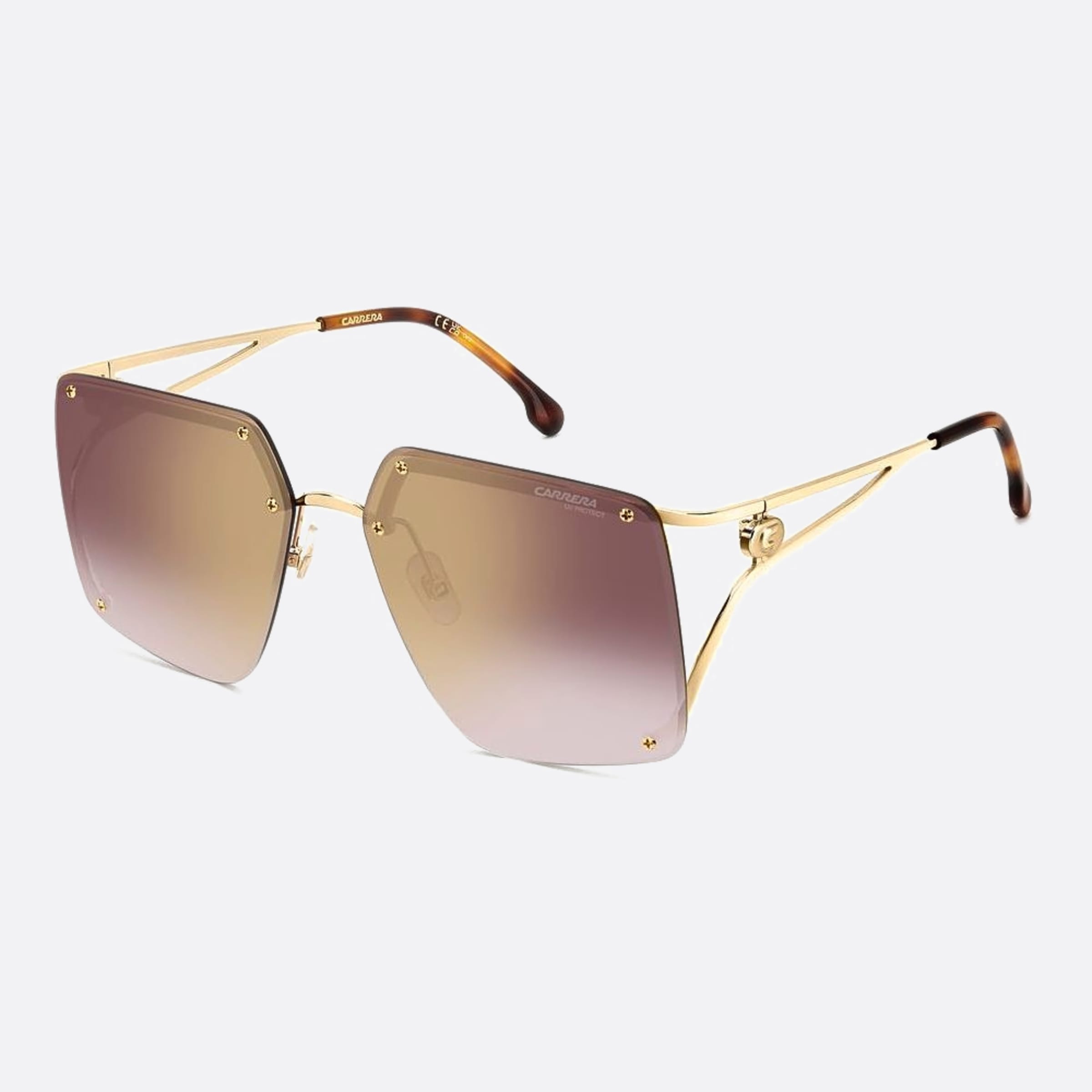 Carrera 60mm Carrera Vvp Gold Squared Women Sunglasses - Side View