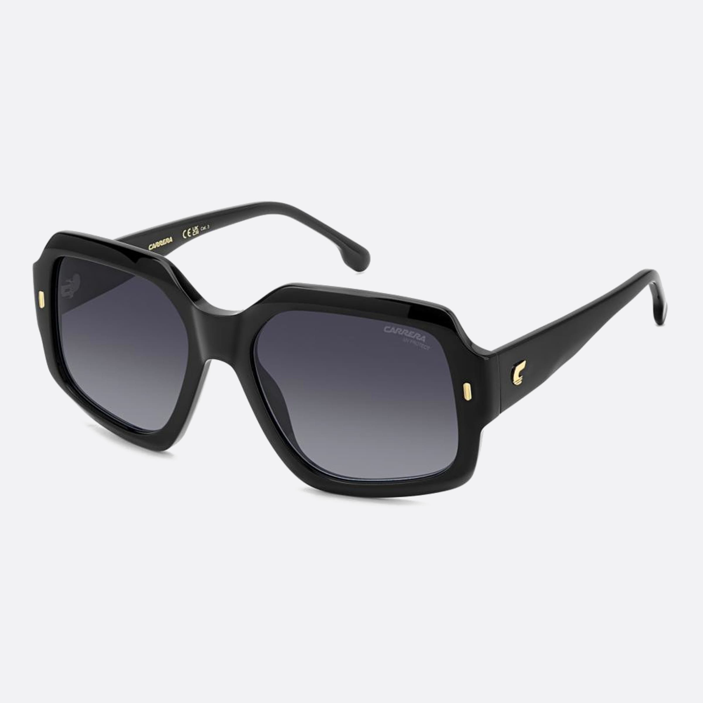 Carrera 56mm Carrera Black Geometric Women Sunglasses - Side View