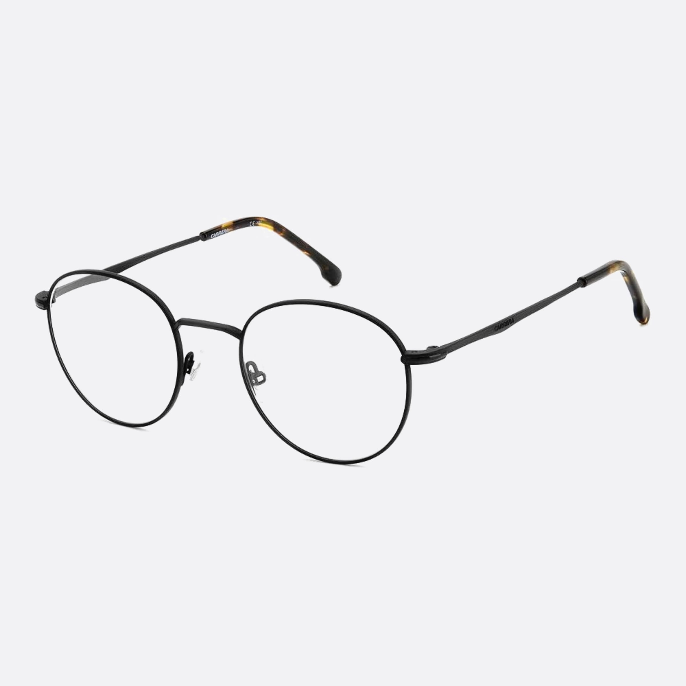 Carrera 48mm Carrera Black Round Unisex Eyeglasses - Side View