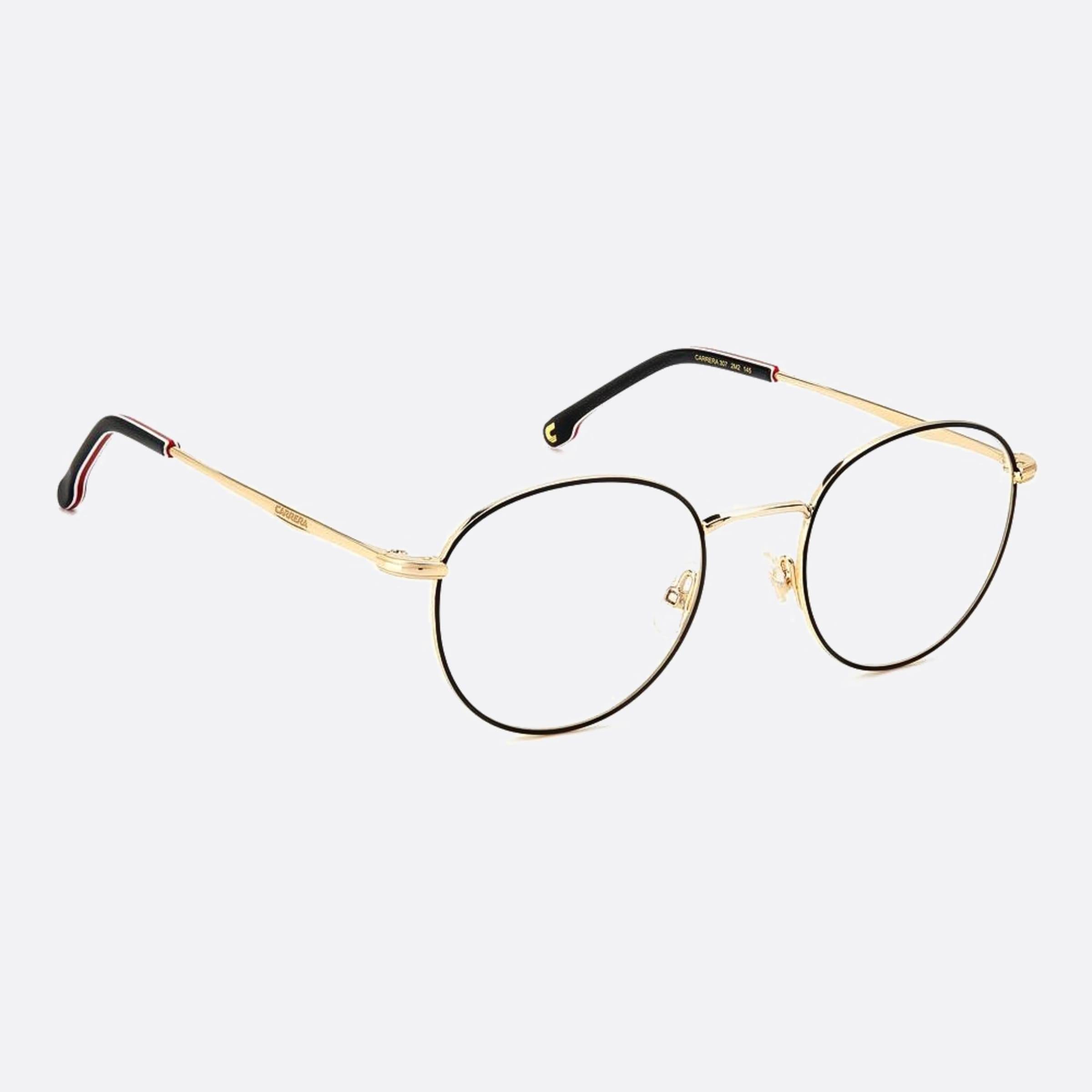 Carrera 50mm Carrera 2m2 Black Round Unisex Eyeglasses - Detail View