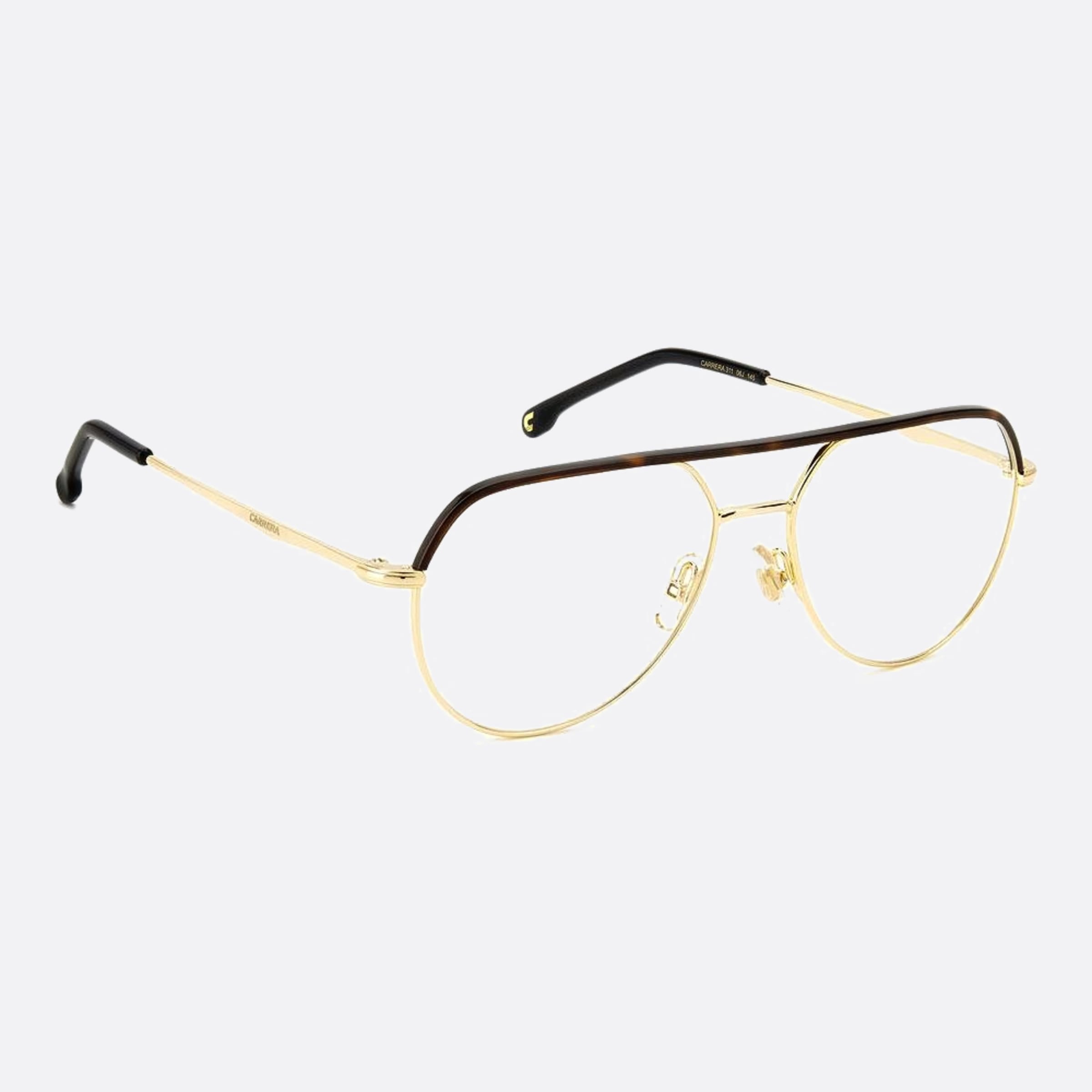 Carrera 55mm Carrera 06j Gold Pilot Unisex Eyeglasses - Detail View