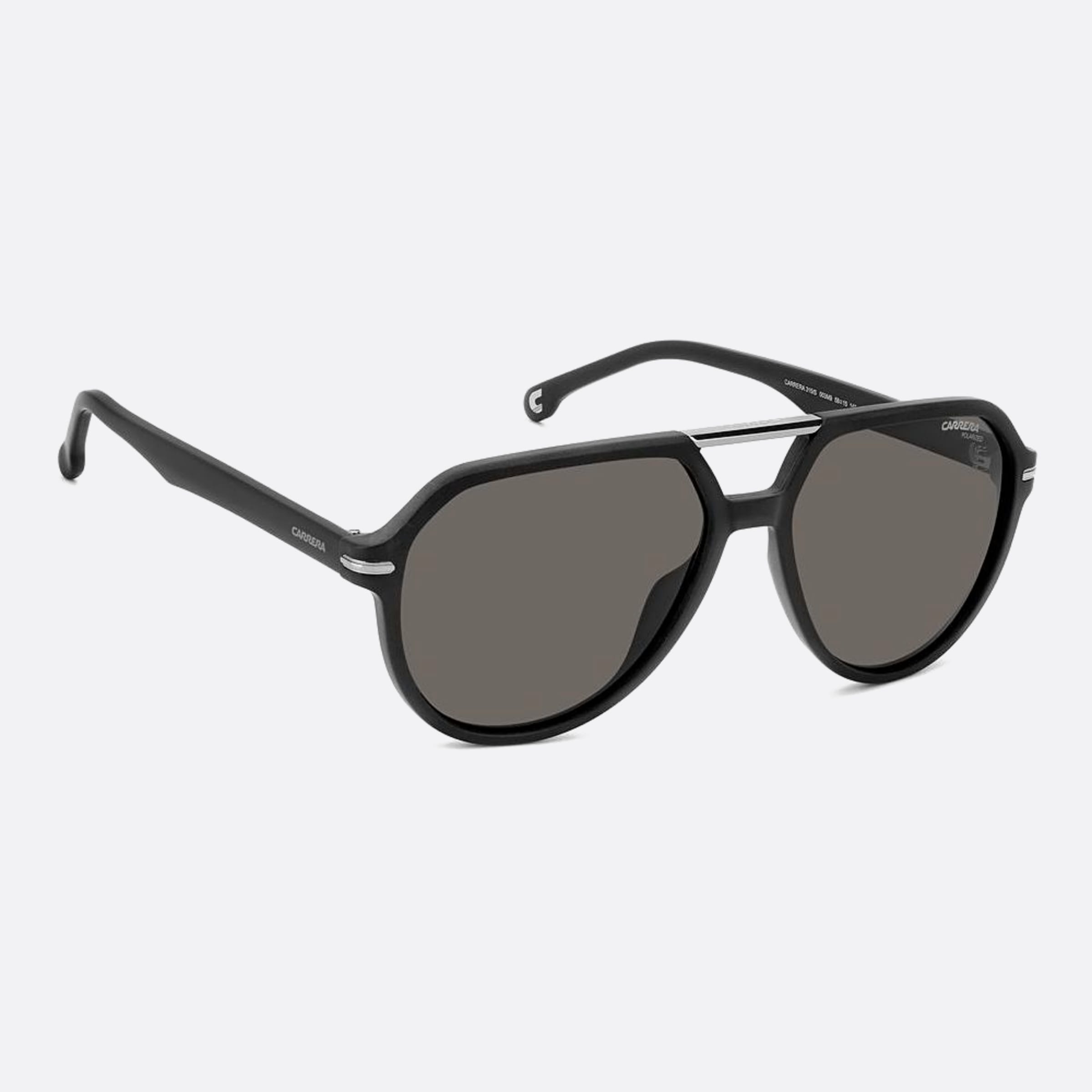Carrera 58mm Carrera Black Pilot Polarized Men Sunglasses - Additional Angle