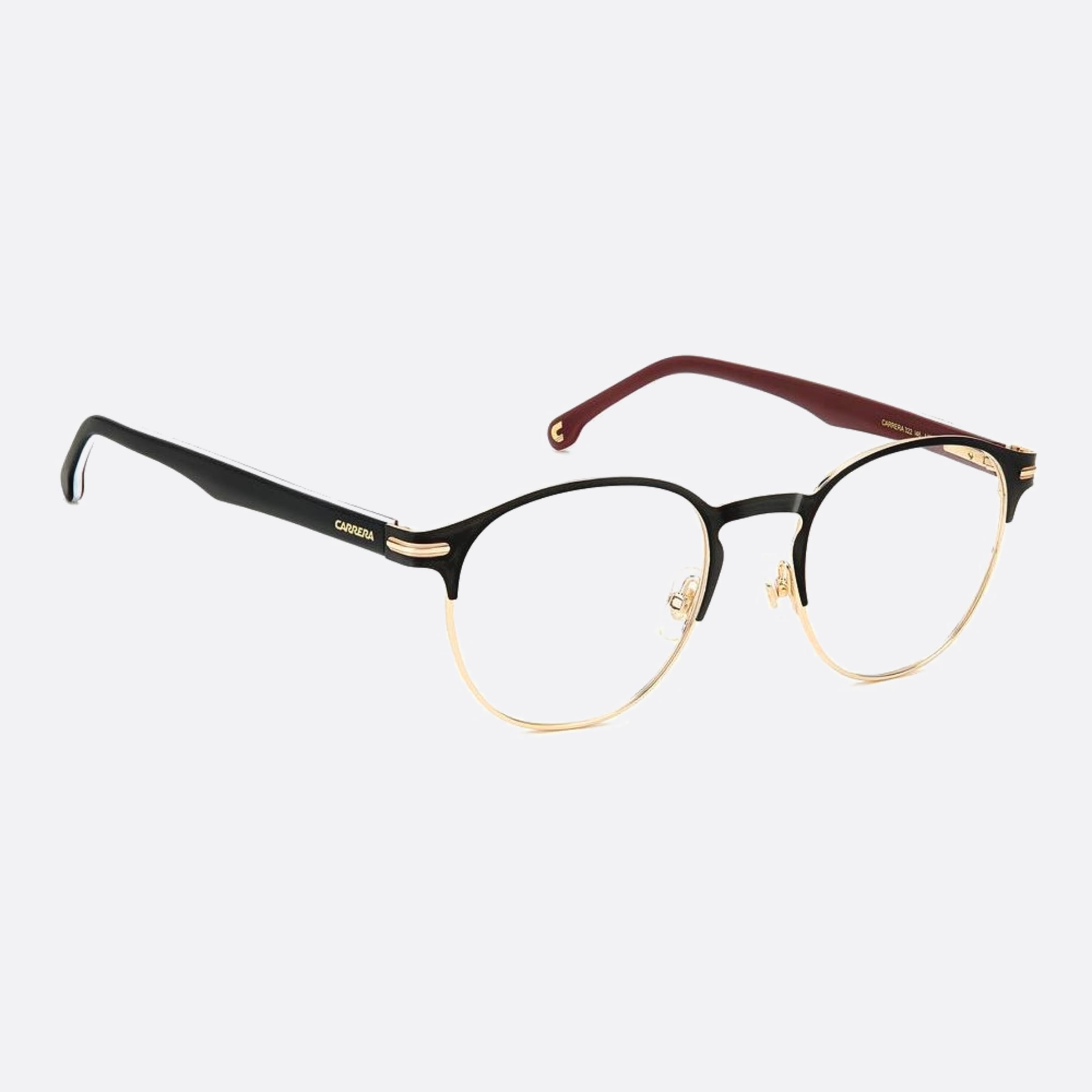 Carrera 50mm Carrera I46 Black Round Men Eyeglasses - Detail View