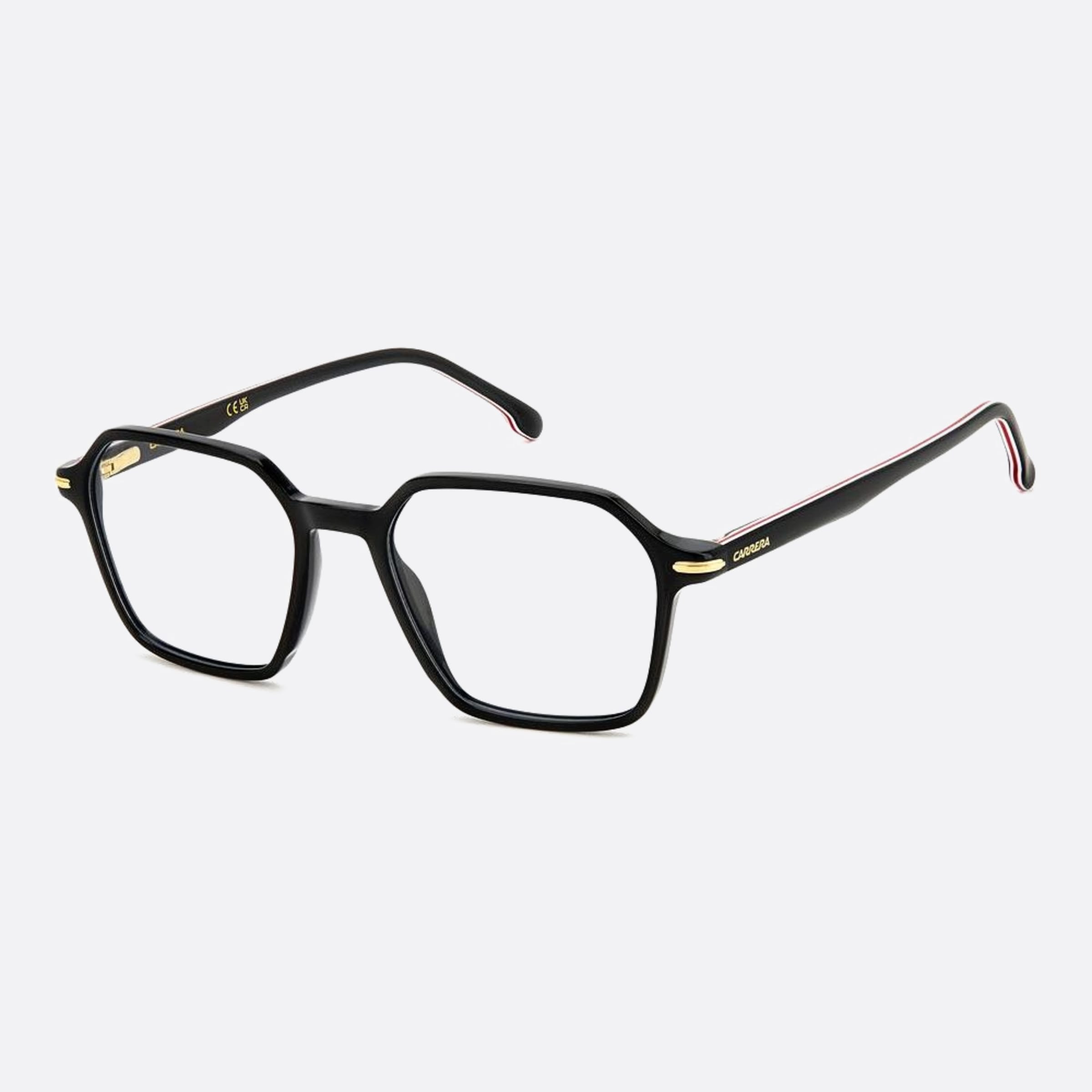 Carrera 51mm Carrera Black Geometric Men Eyeglasses - Side View
