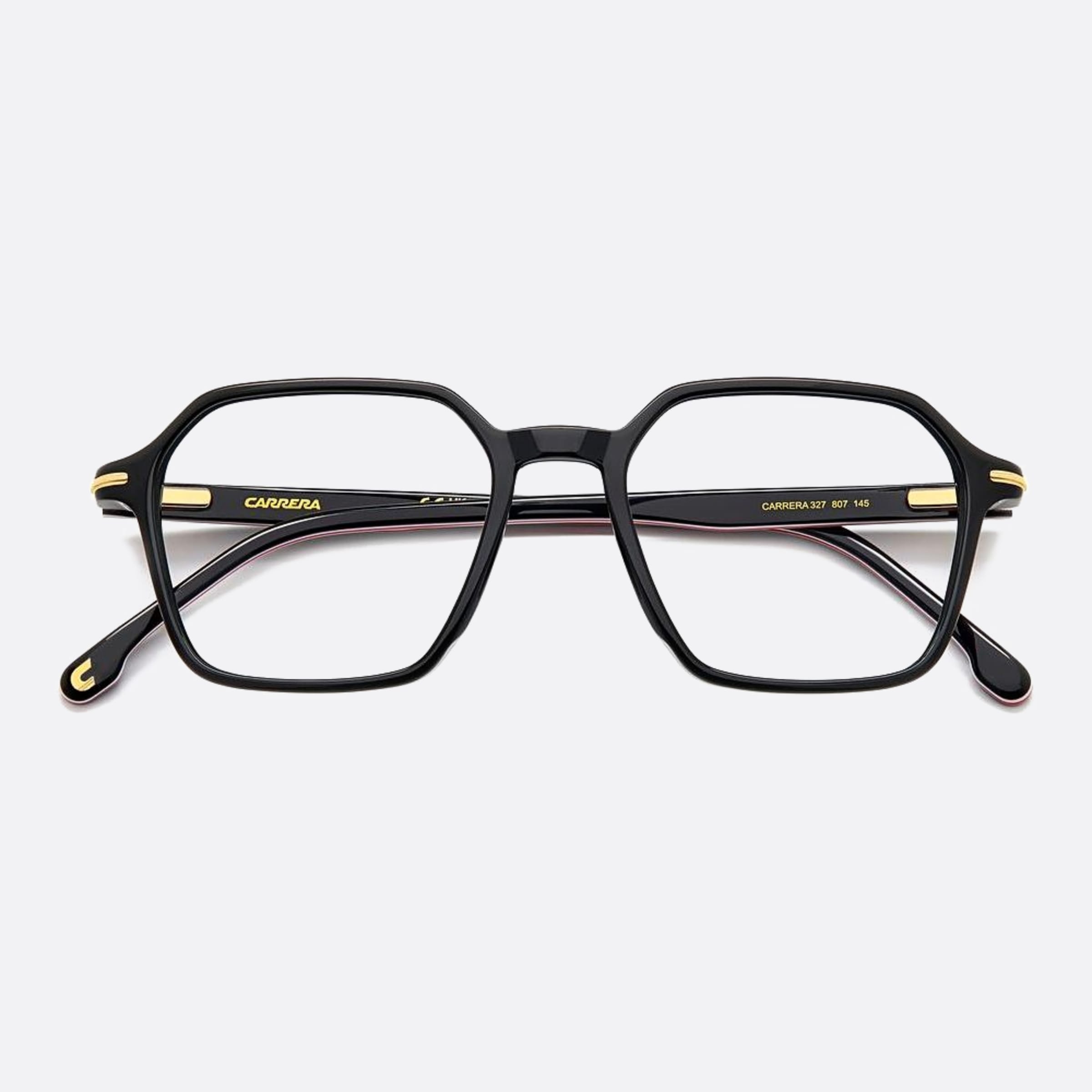 Carrera 51mm Carrera Black Geometric Men Eyeglasses - Detail View