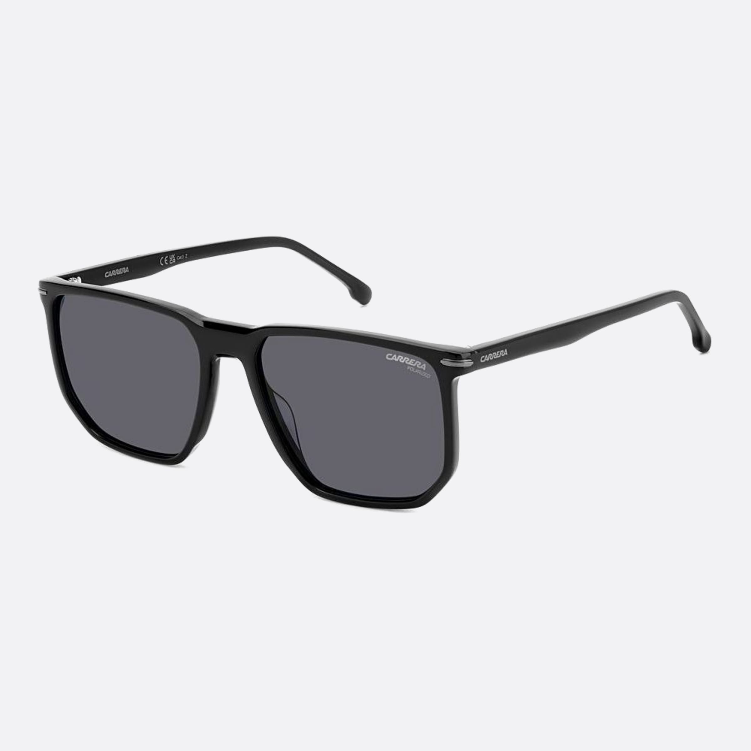 Carrera 58mm Carrera 08a Black Geometric Polarized Men Sunglasses - Side View