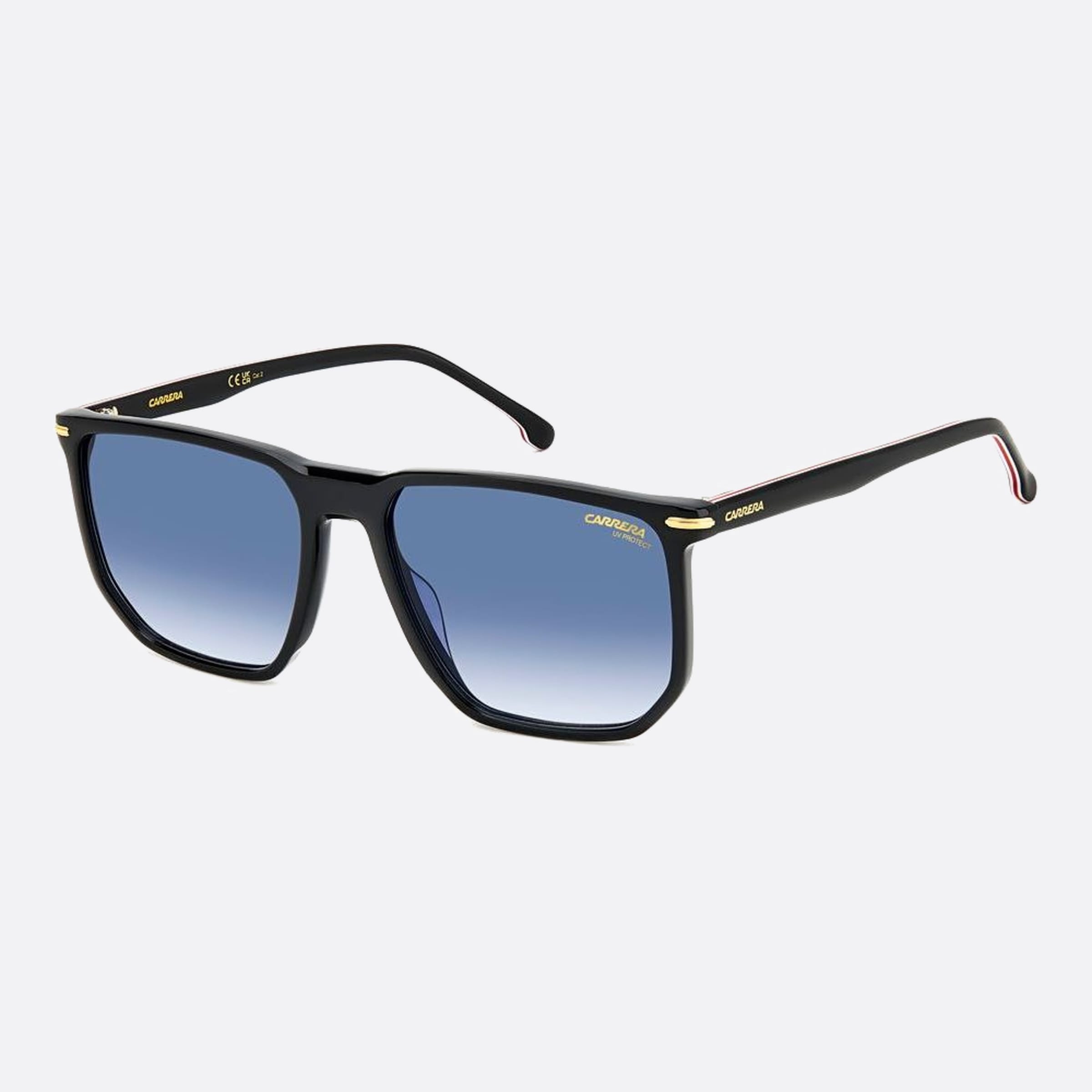 Carrera 58mm Carrera Black Geometric Men Sunglasses - Side View