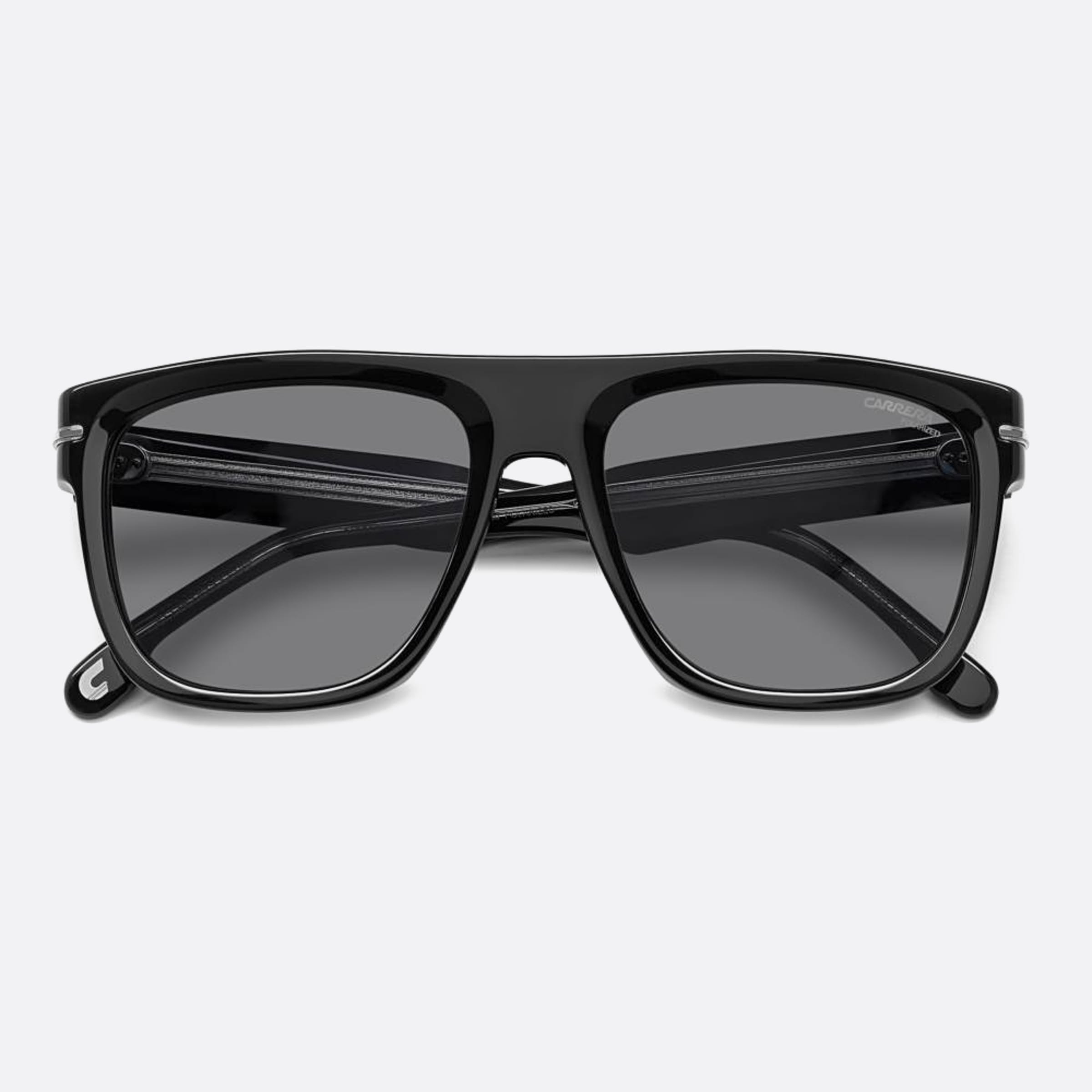 Carrera 57mm Carrera Black Squared Polarized Men Sunglasses - Main View