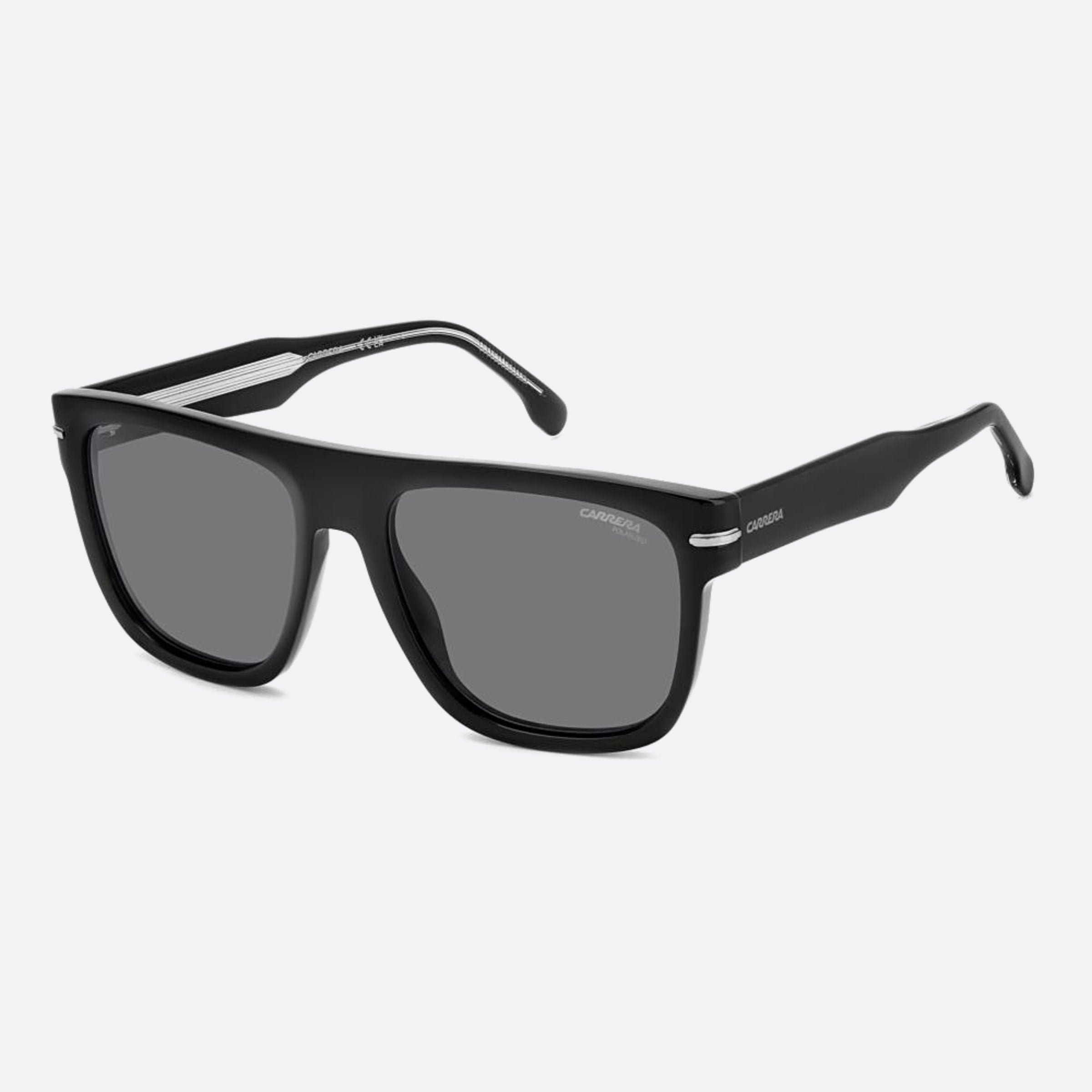 Carrera 57mm Carrera Black Squared Polarized Men Sunglasses - Side View